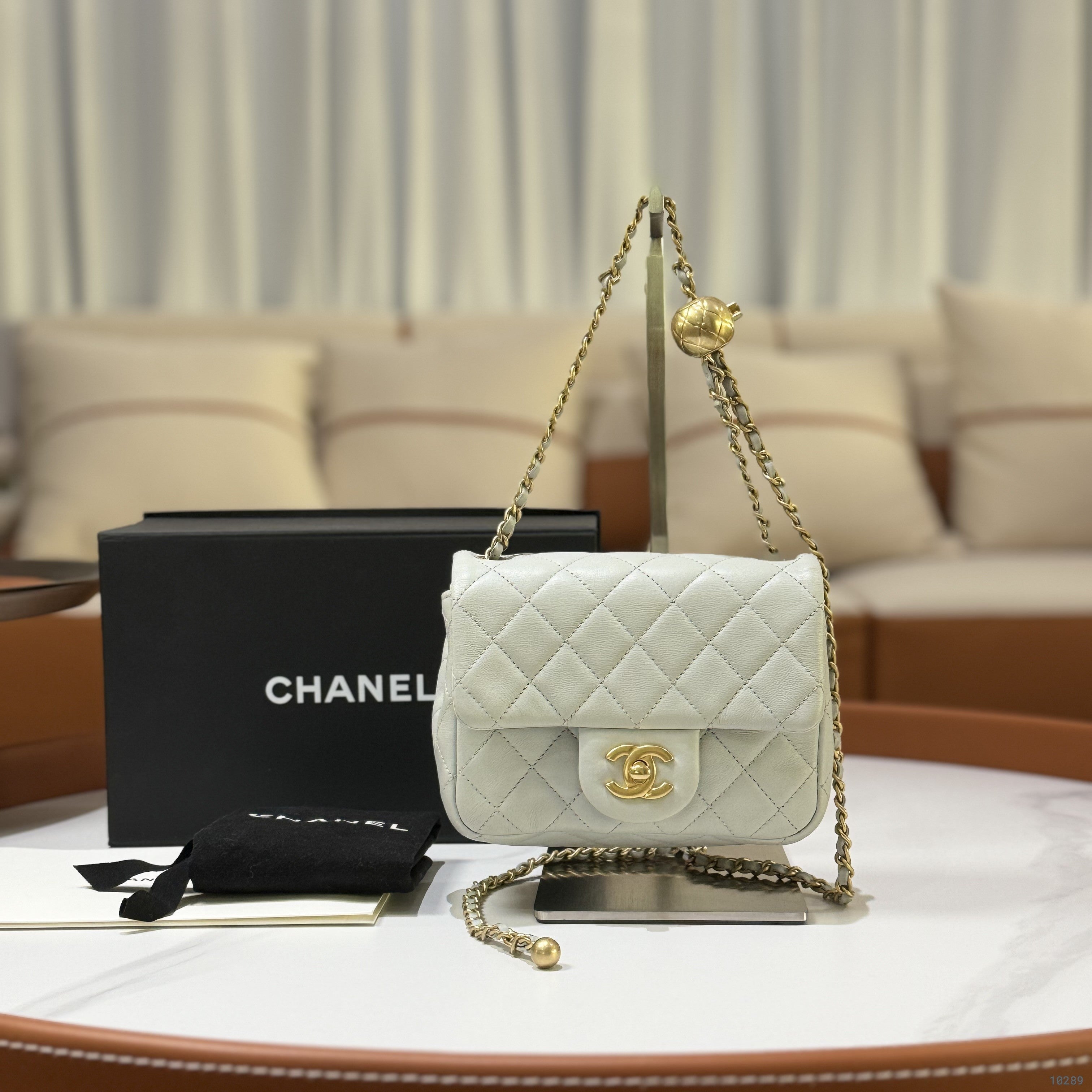 CHANEL PEARL CRUSH MINI SQUARE FLAP BAG LAMBSKIN (MICROCHIP)