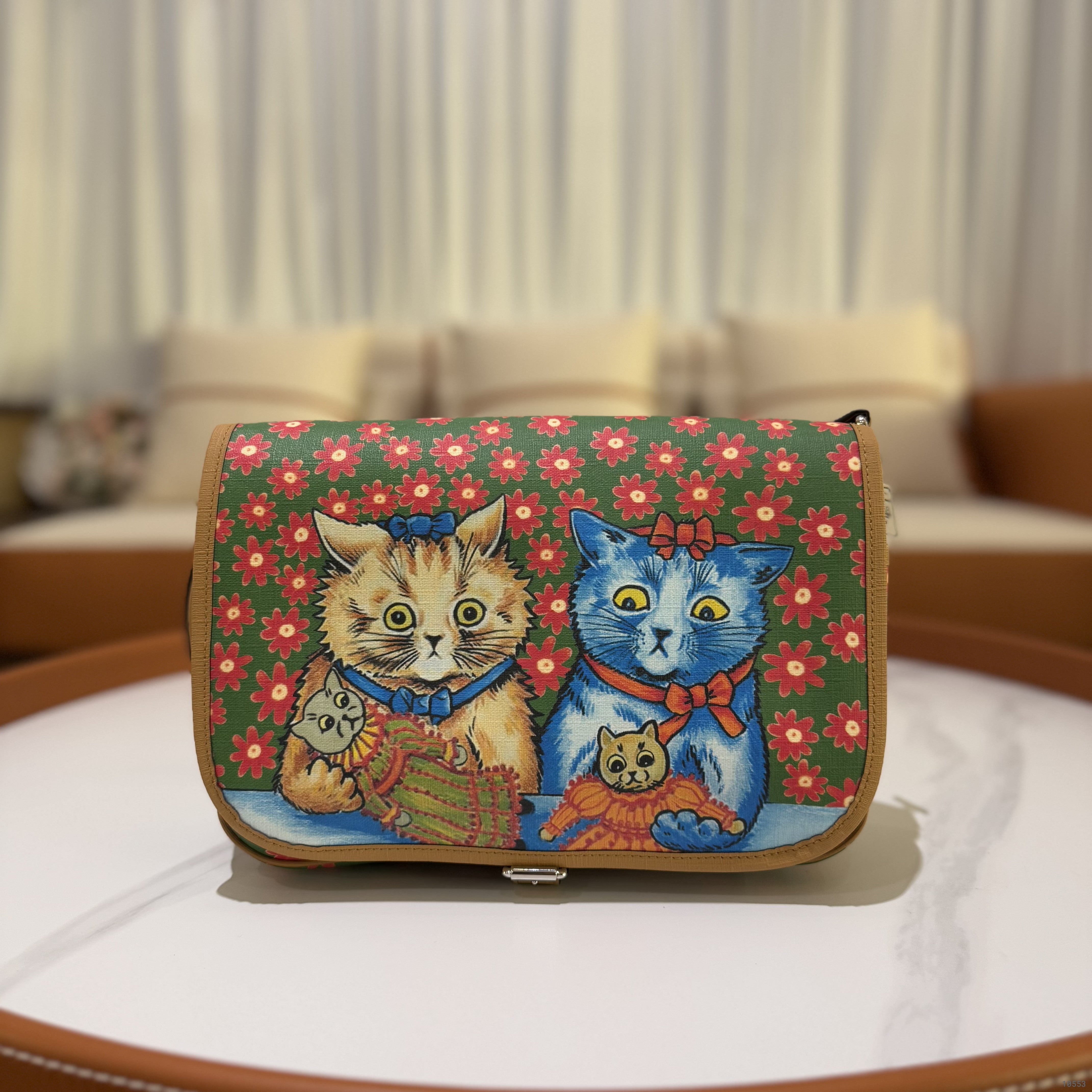 GUCCI CHILDREN'S CAT MOTIF MESSENGER BAG