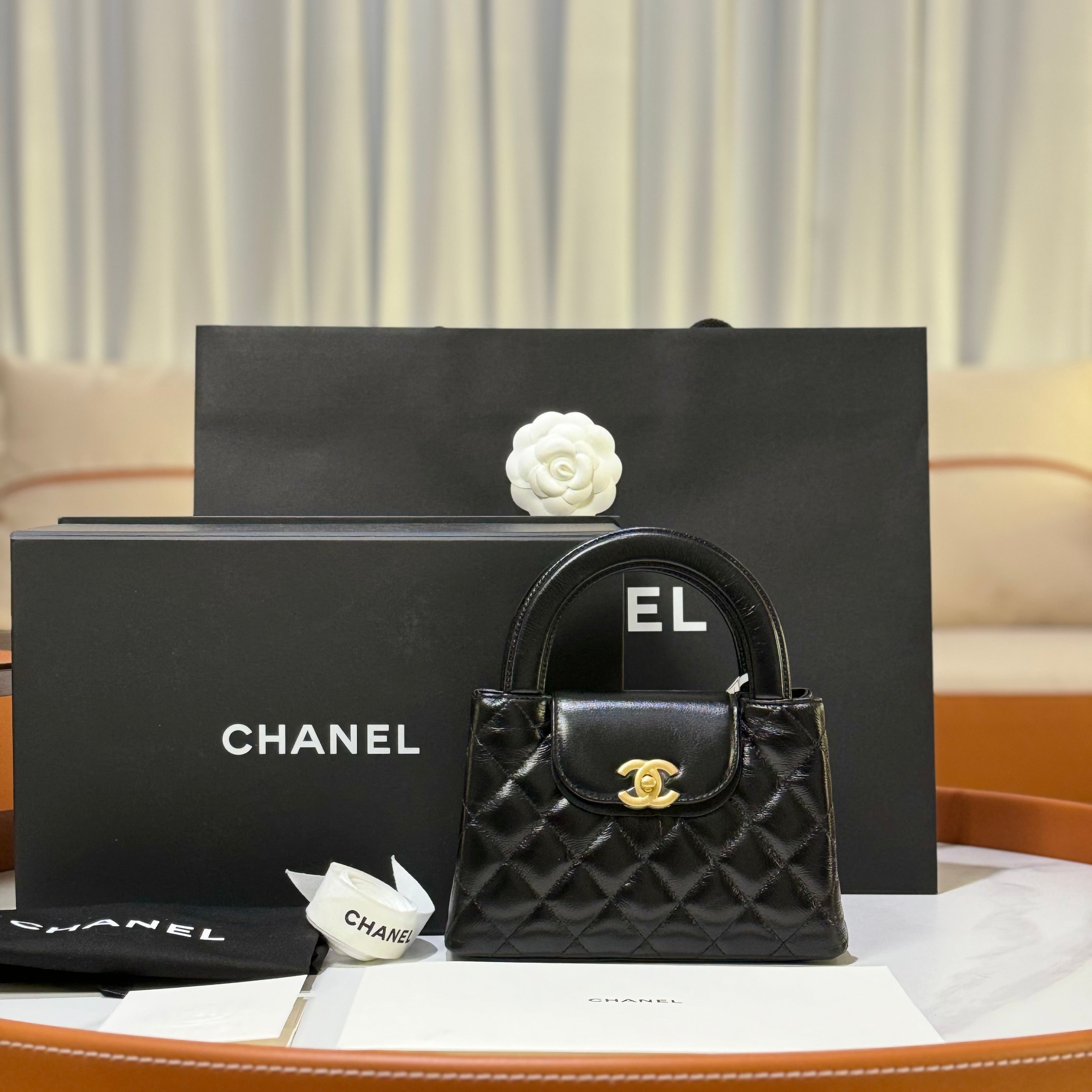 CHANEL MINI KELLY CALFSKIN BLACK (MICROCHIP)