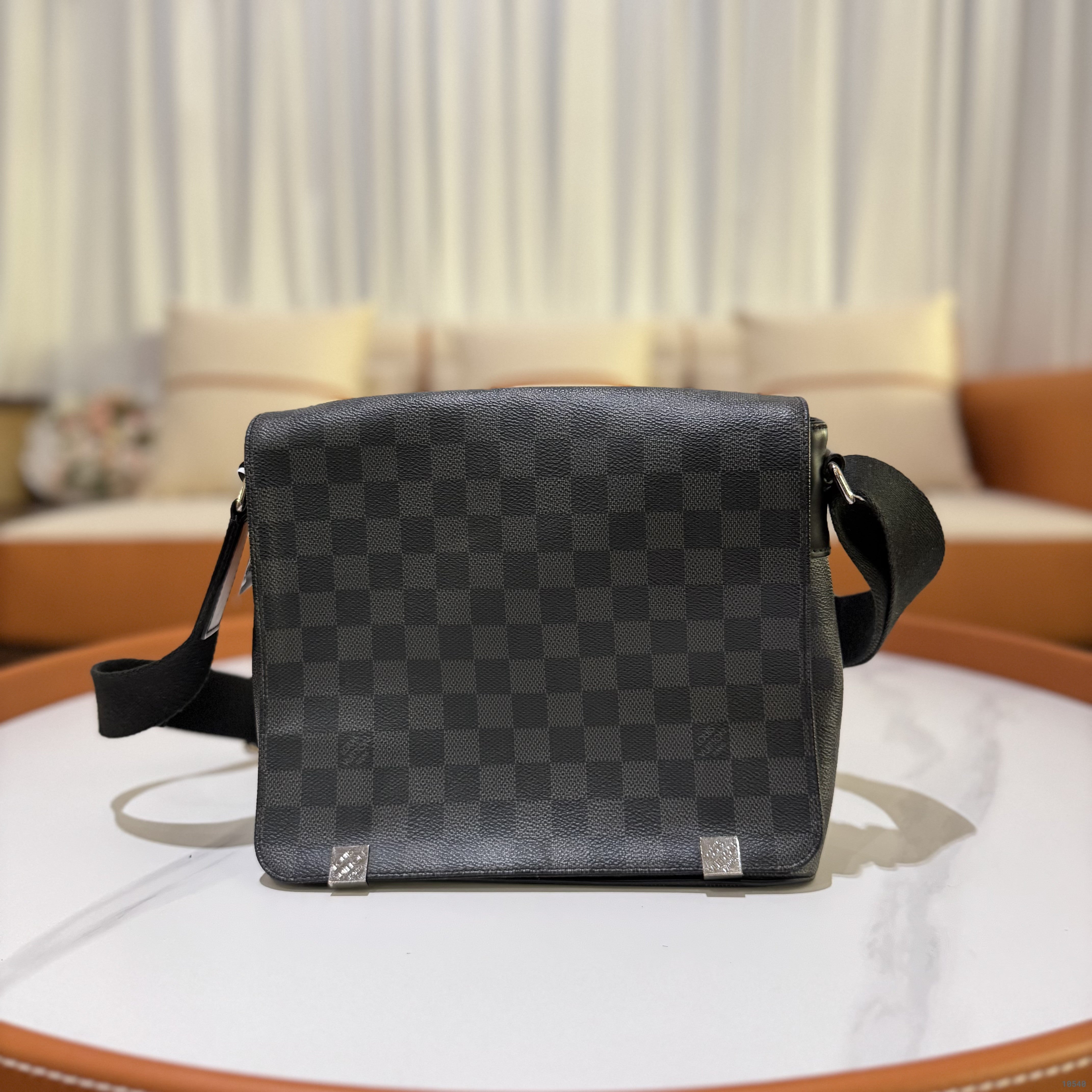 LOUIS VUITTON DISTRICT MEDIUM BLACK CHESSBOARD MESSENGER BAG