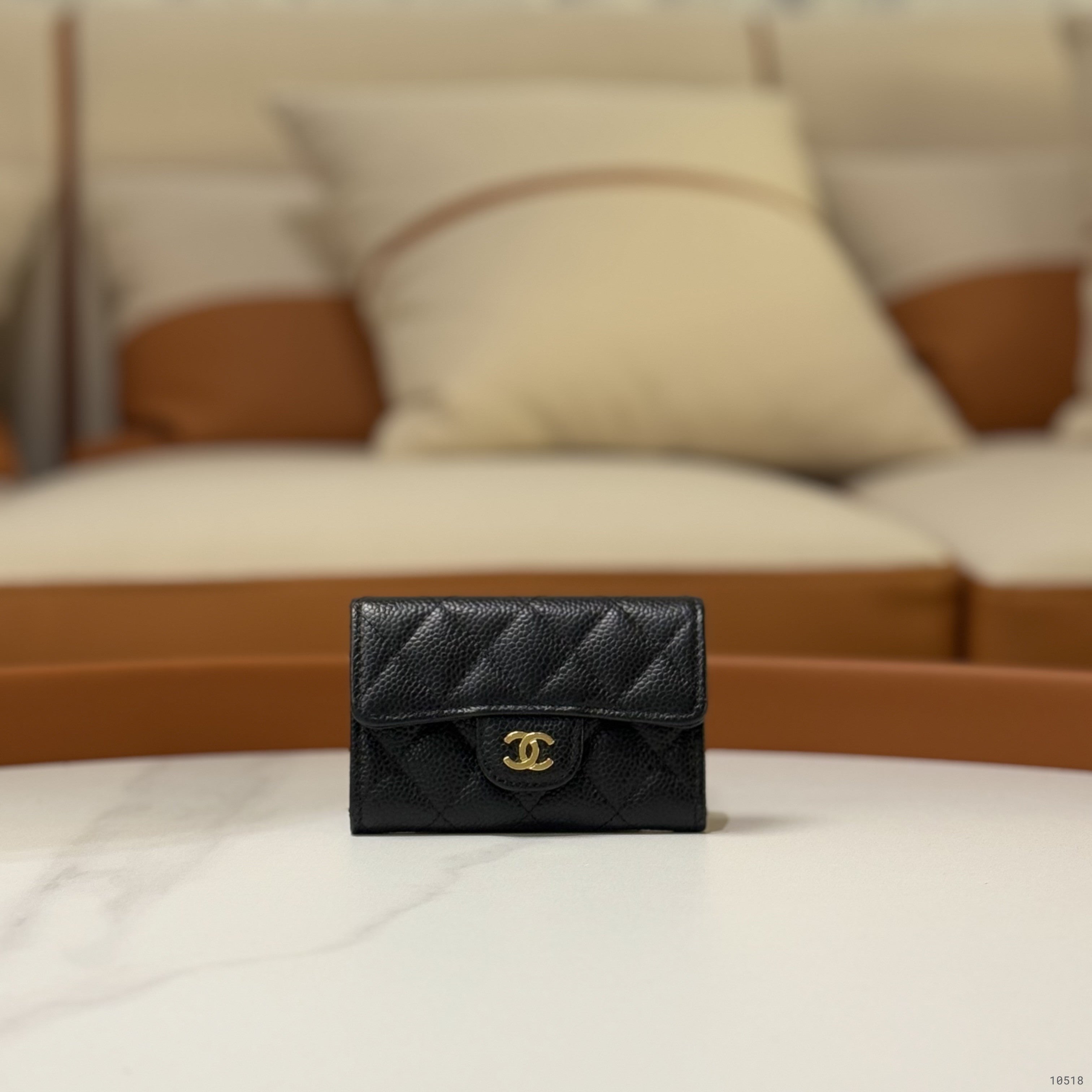 CHANEL CLASSIC FLAP WALLET BLACK CAVIAR LEATHER WALLET