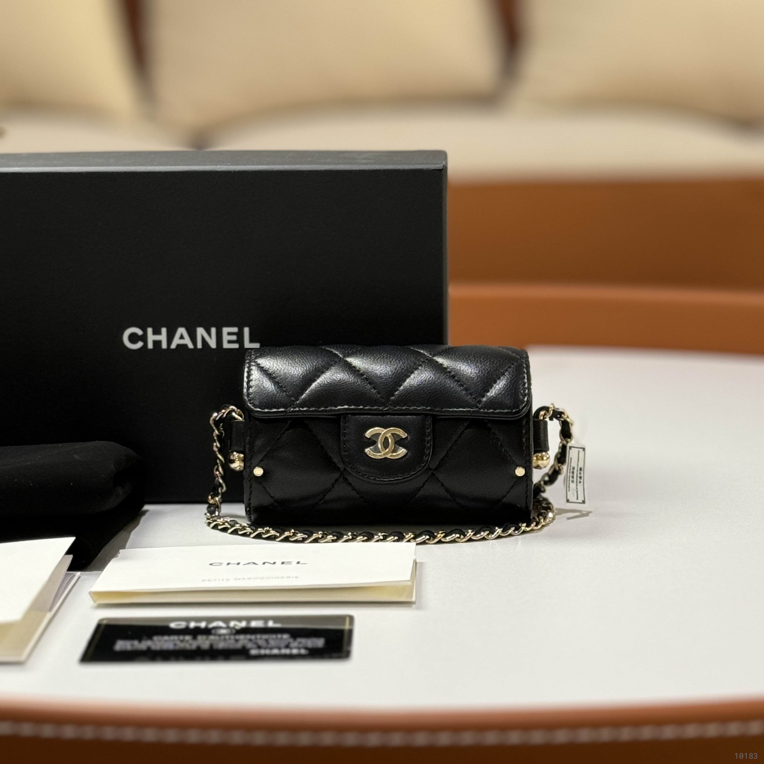 CHANEL LIPSTICK CYLINDER BAG IN BLACK WITH GOLD CHAIN | COLLINS RAIN