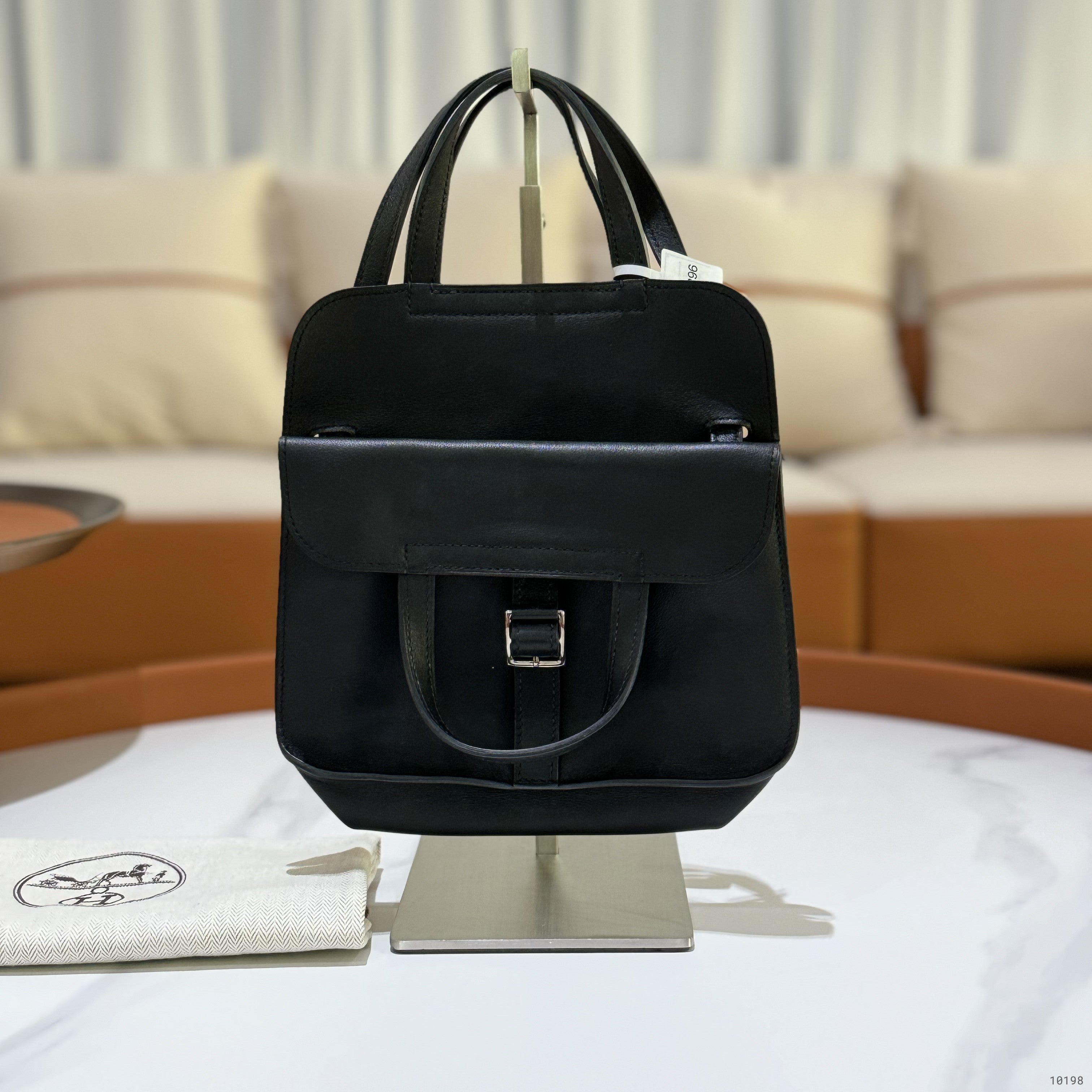 HERMES MINI HALZAN 25 SWIFT BLACK SHE STAMP A | COLLINS RAIN