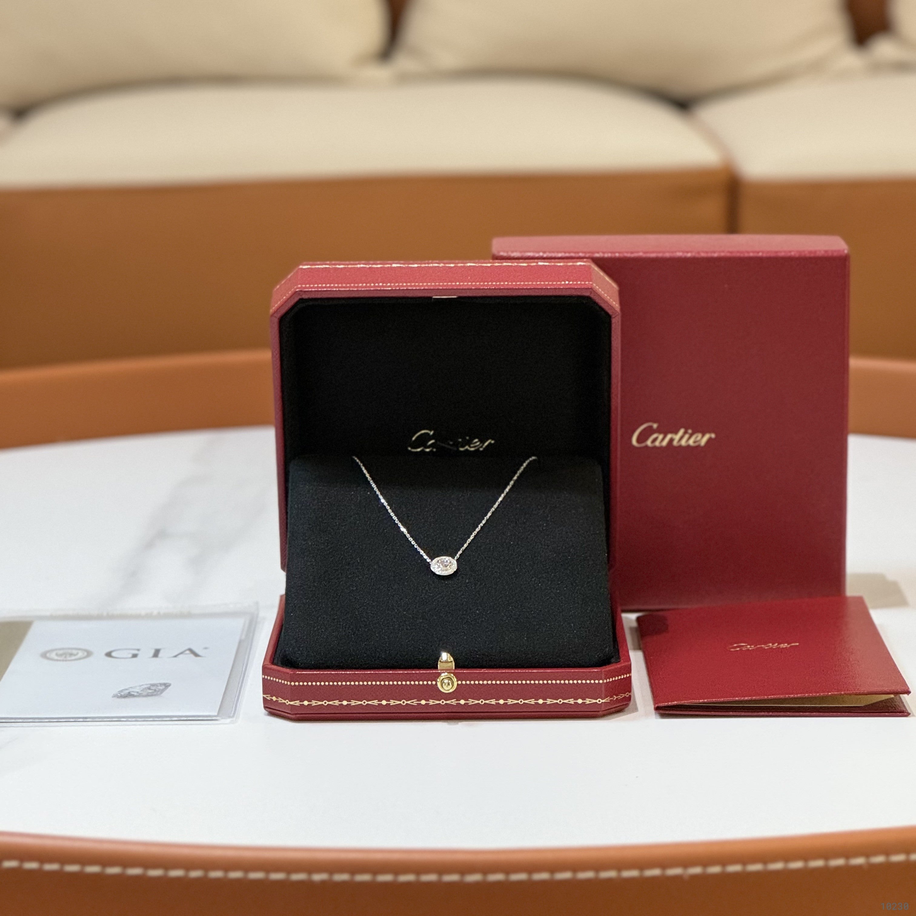 CARTIER D'AMOUR 18K WHITE GOLD DIAMOND NECKLACE