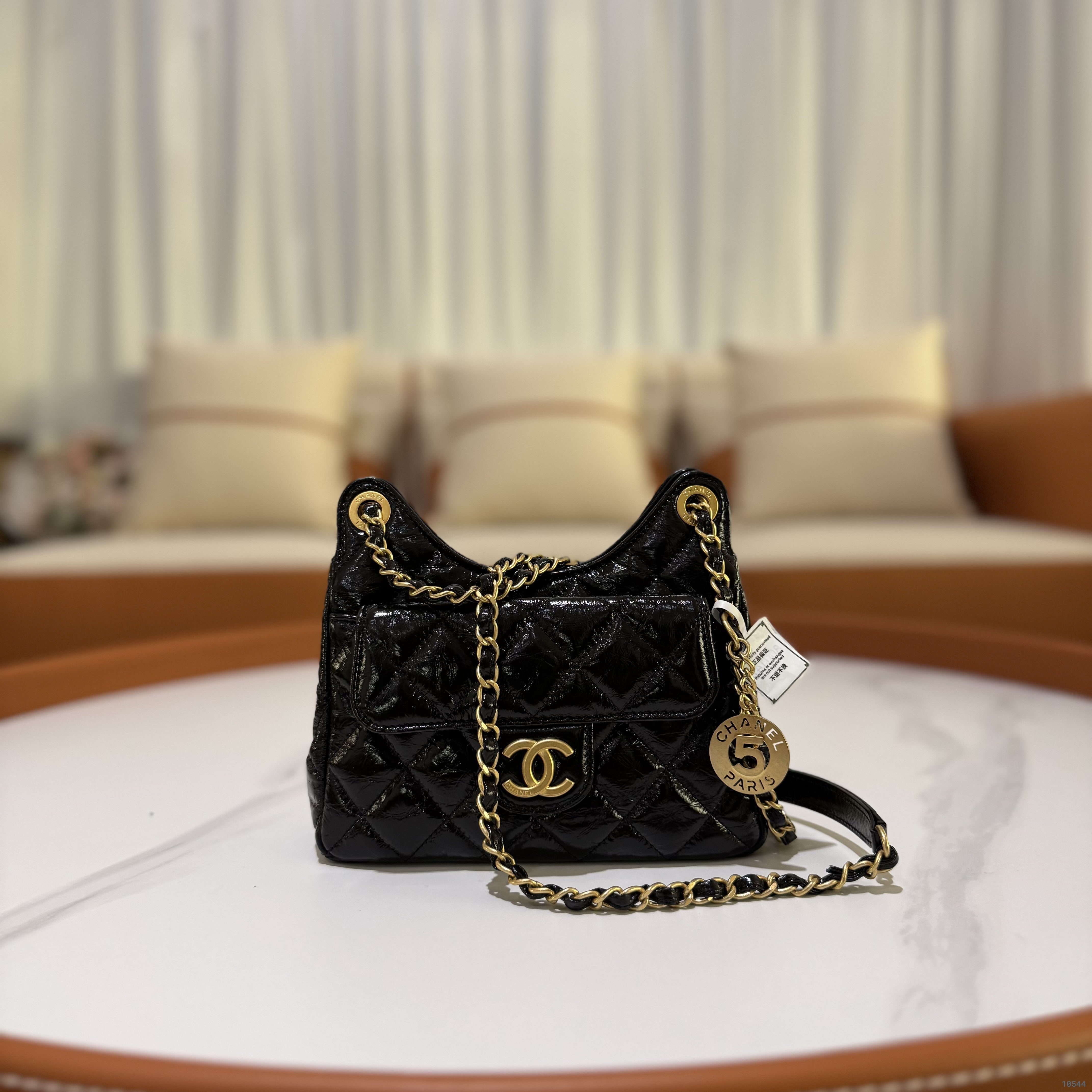 CHANEL 24C HOBO MINI TMALL GENIE WAXED LEATHER CHIP VERSION