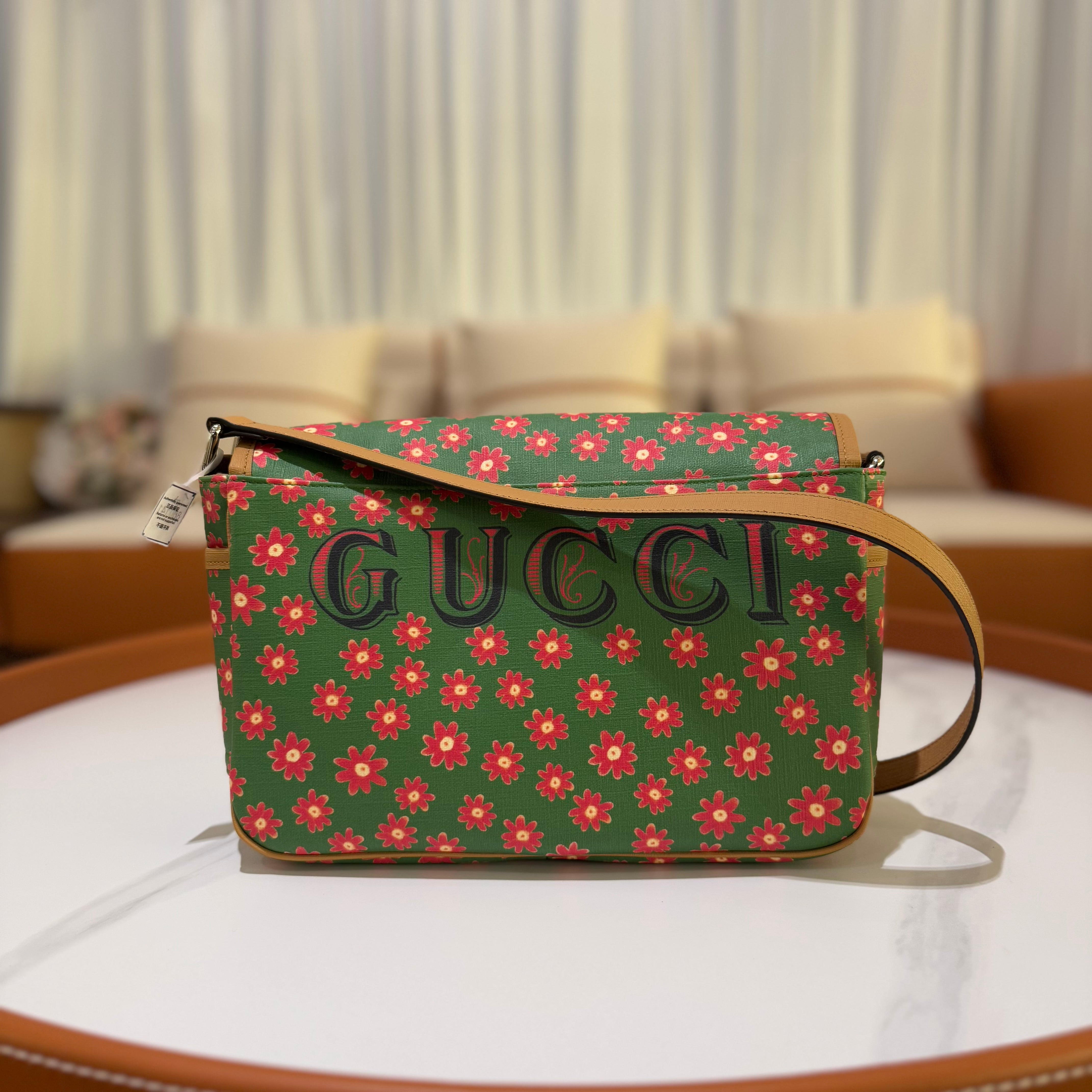 GUCCI CHILDREN'S CAT MOTIF MESSENGER BAG