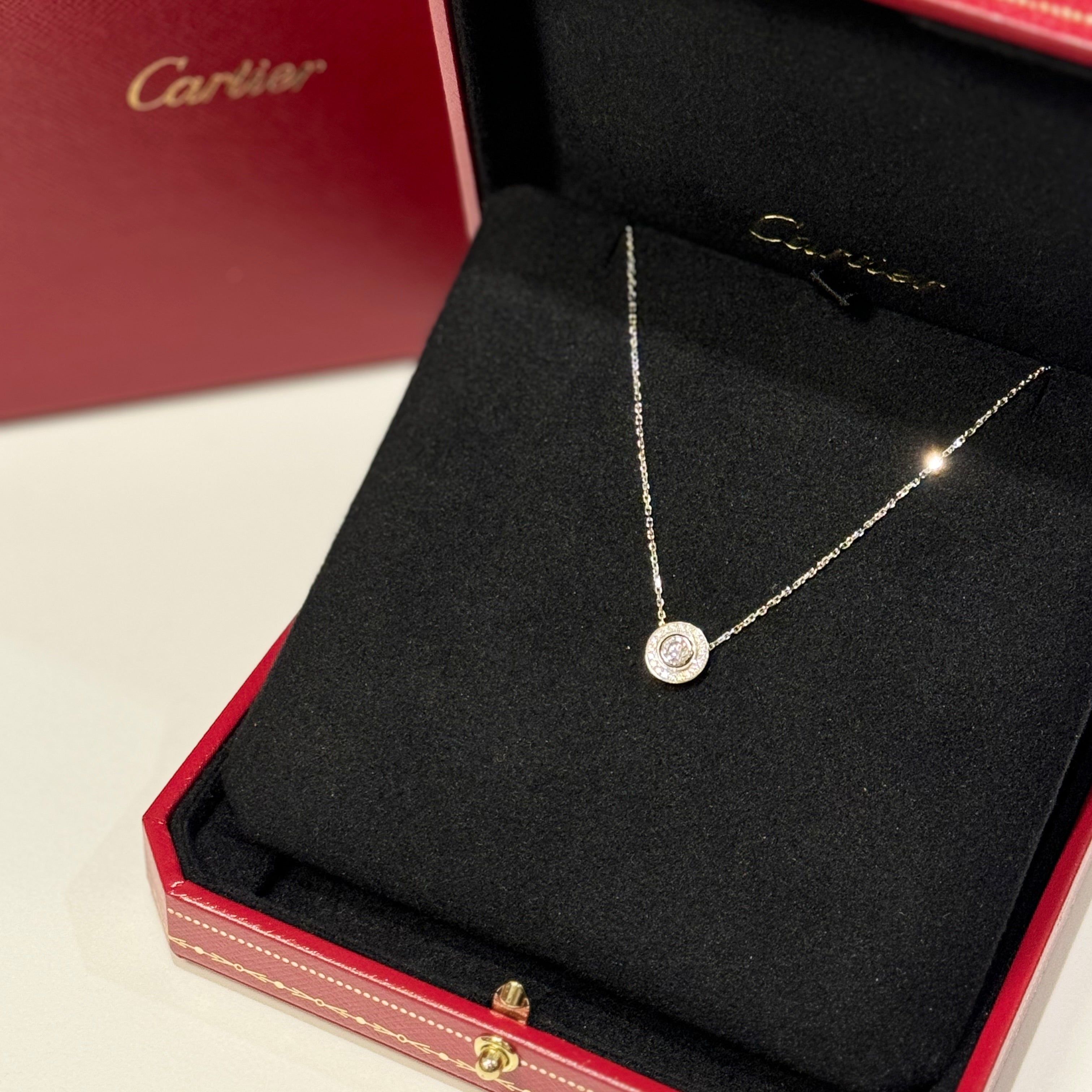 CARTIER D'AMOUR 18K WHITE GOLD DIAMOND NECKLACE