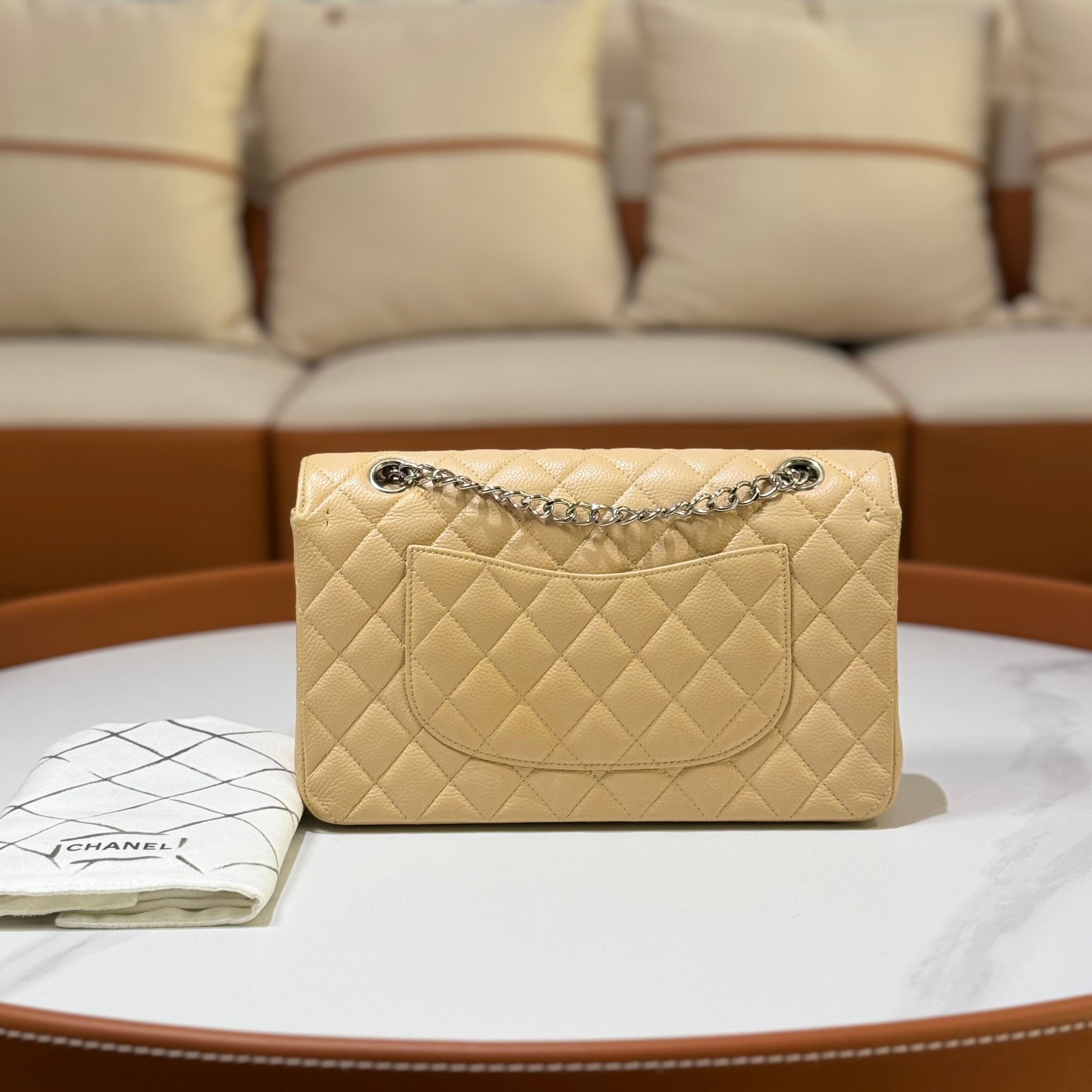 CHANEL CF MEDIUM CALFSKIN BEIGE