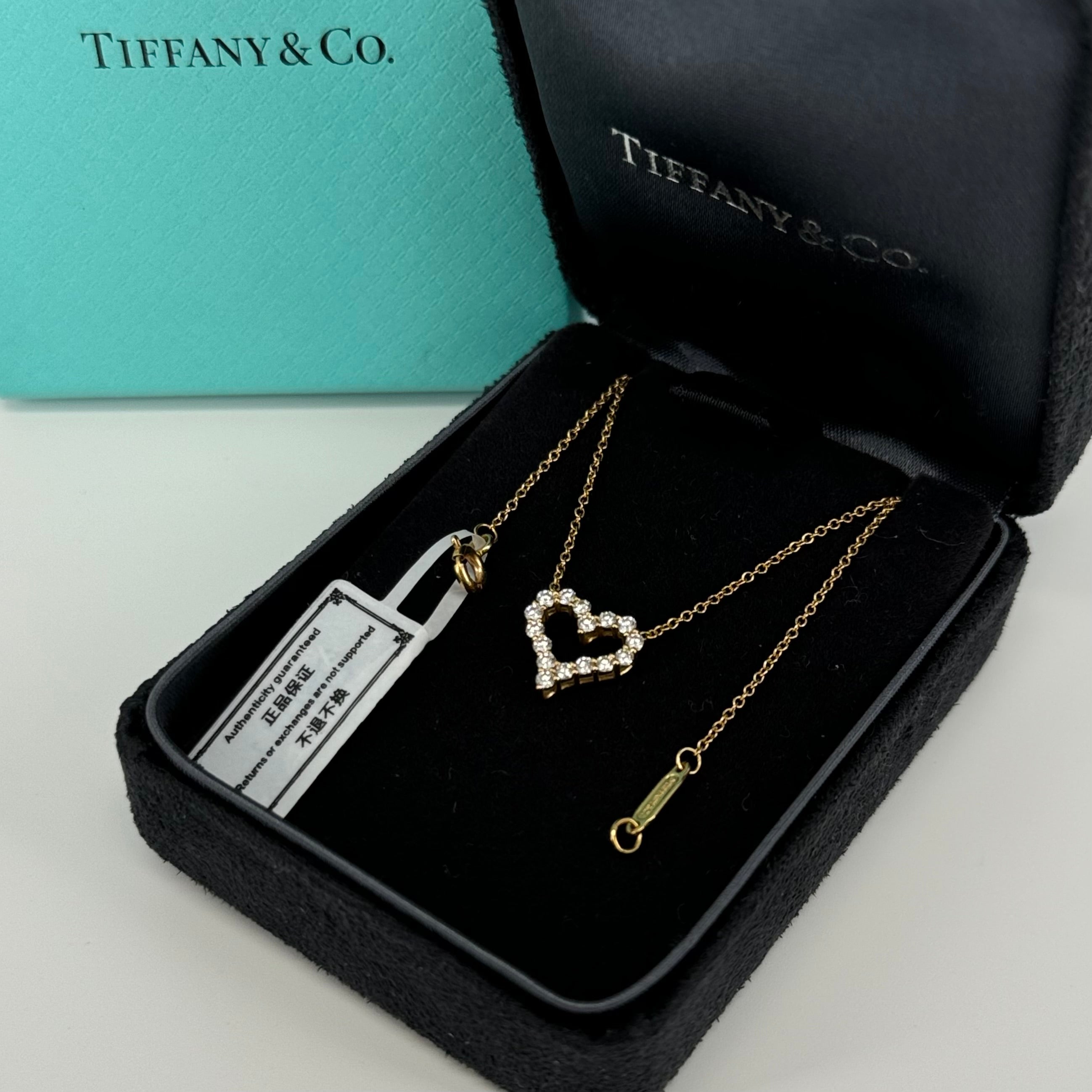 TIFFANY HEART FULL DIAMOND NECKLACE 18K