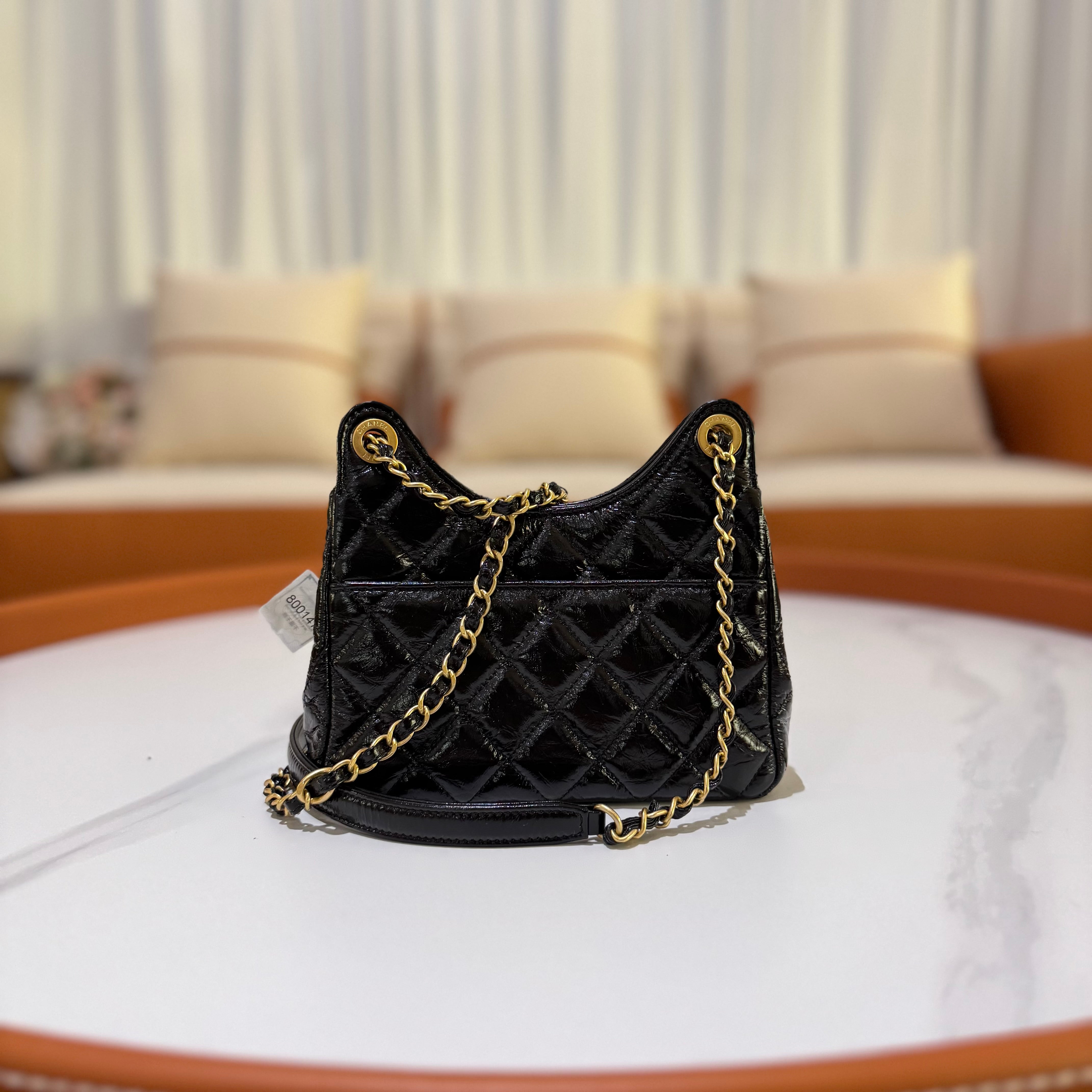 CHANEL 24C HOBO MINI TMALL GENIE WAXED LEATHER CHIP VERSION