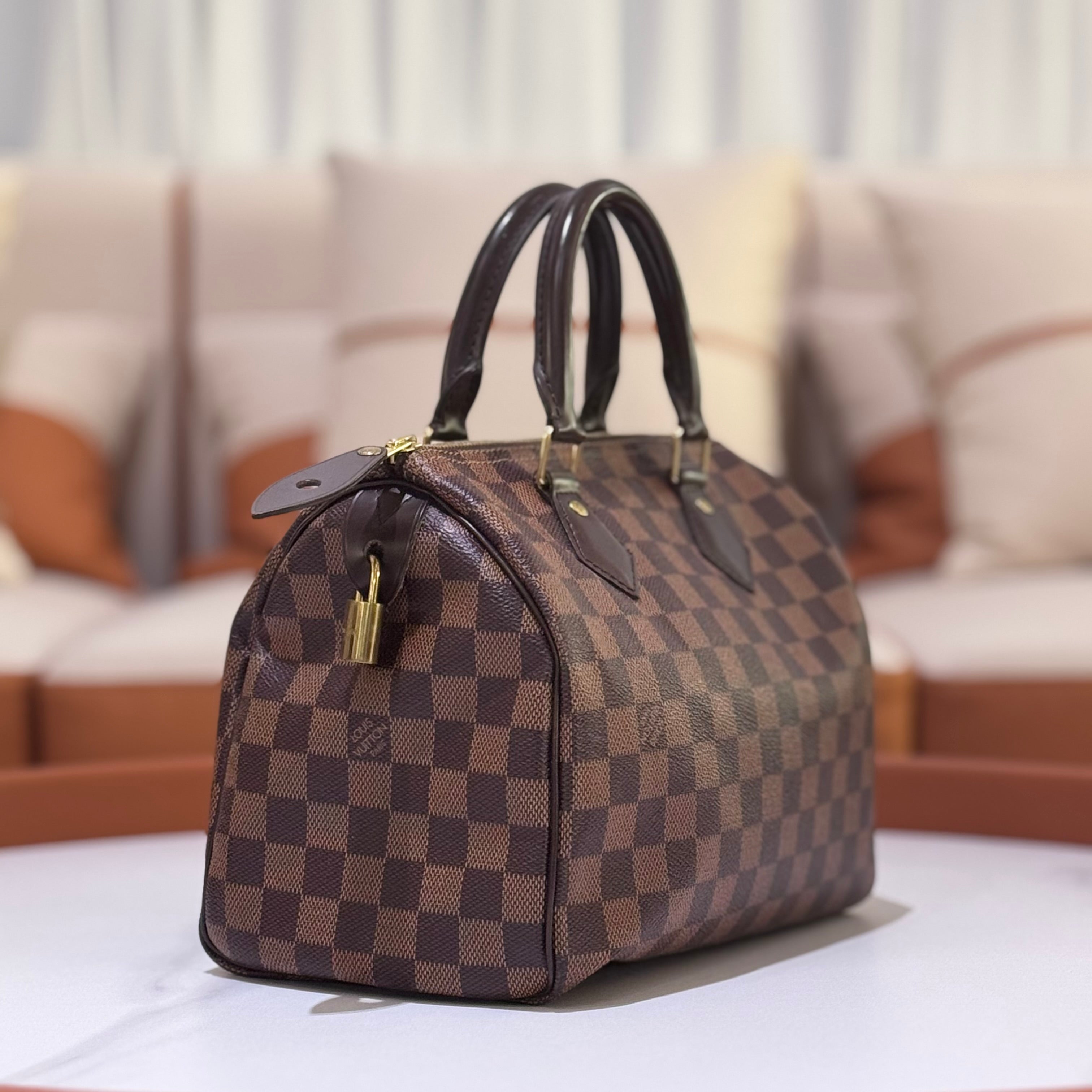 LOUIS VUITTON SPEEDY BANDOULIÈRE 25 DAMIER EBENE CANVAS