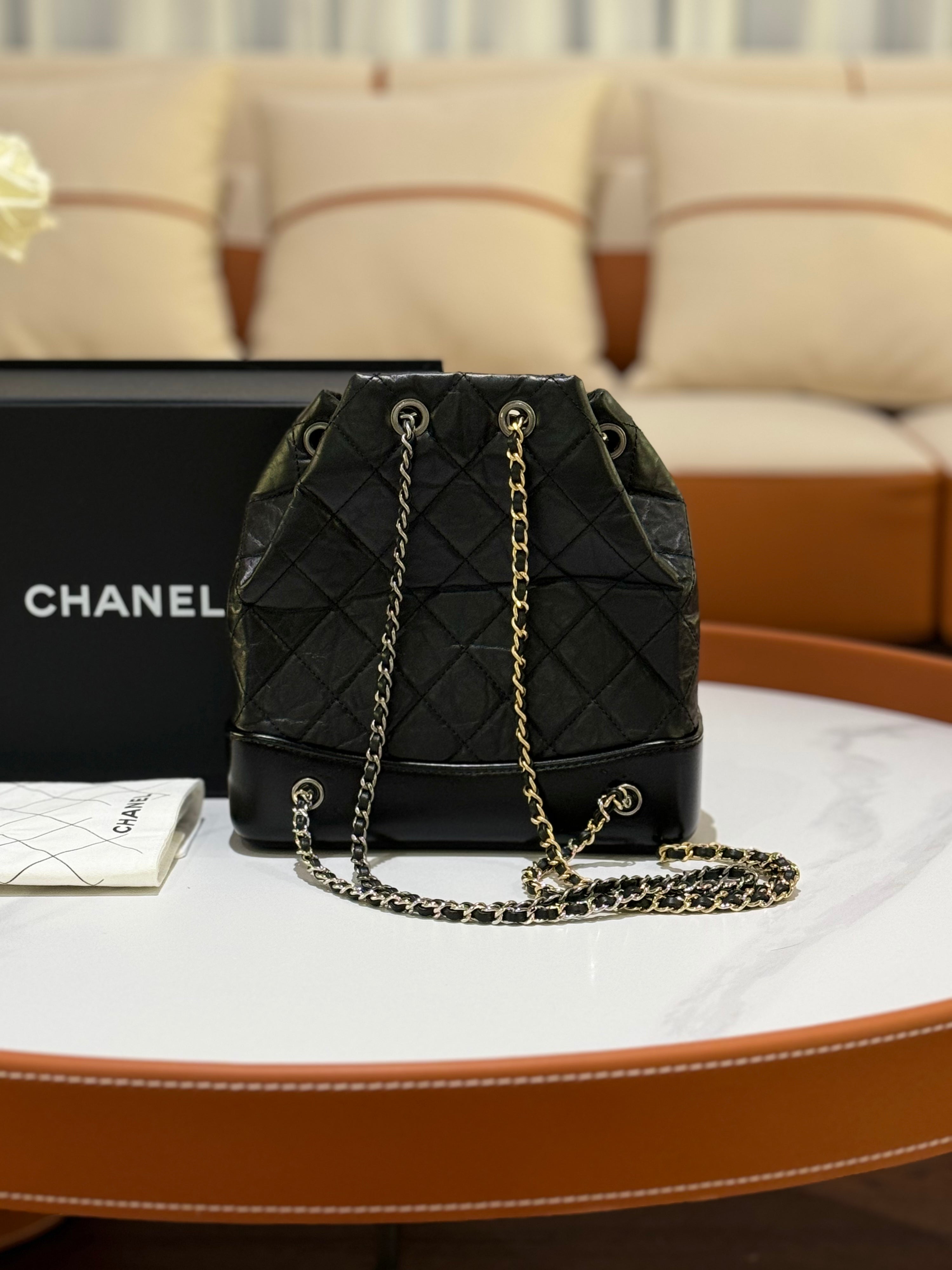 CHANEL GABRIELLE BACKPACK BLACK WITH CHIP | COLLINS RAIN