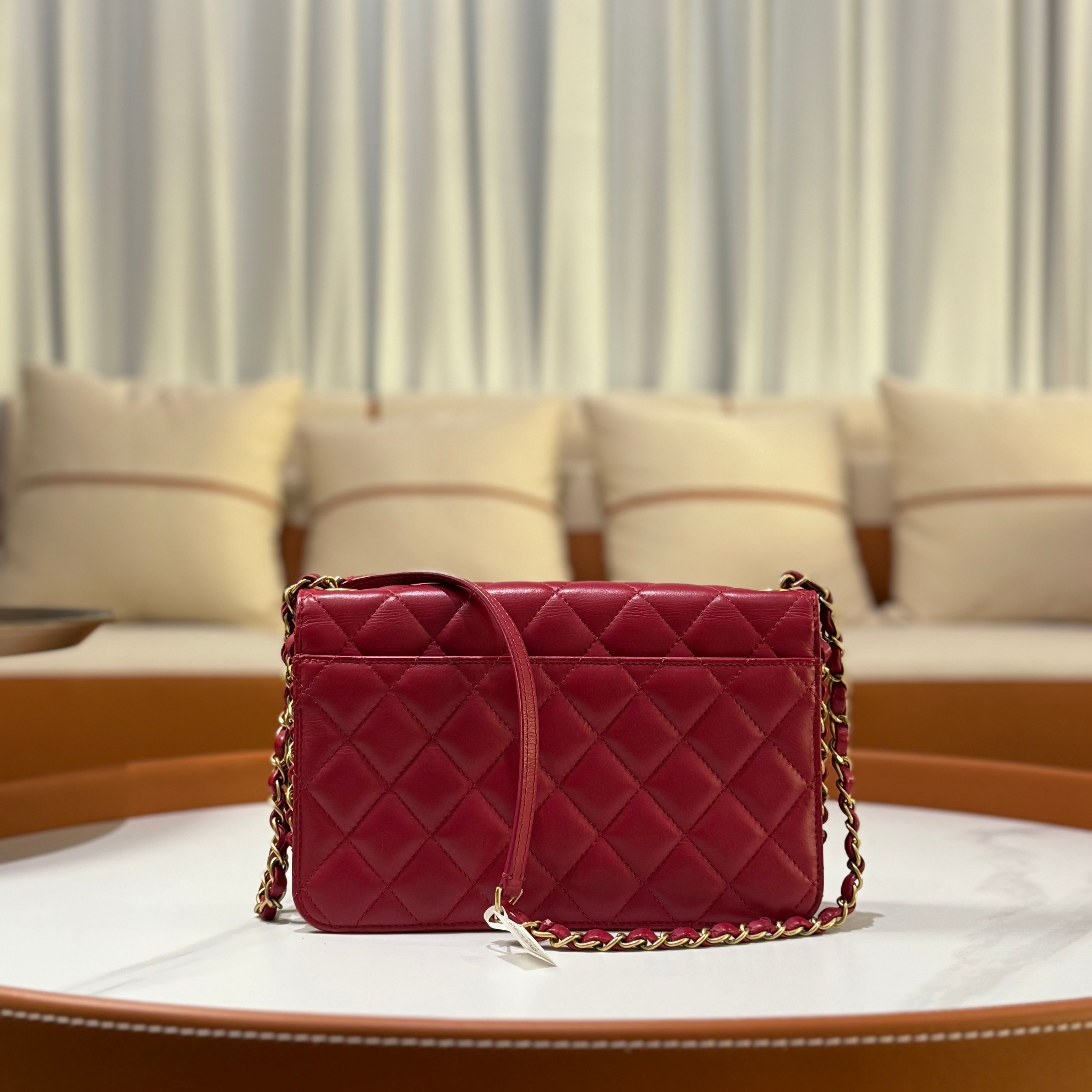 CHANEL FLAP BAG WINE RED