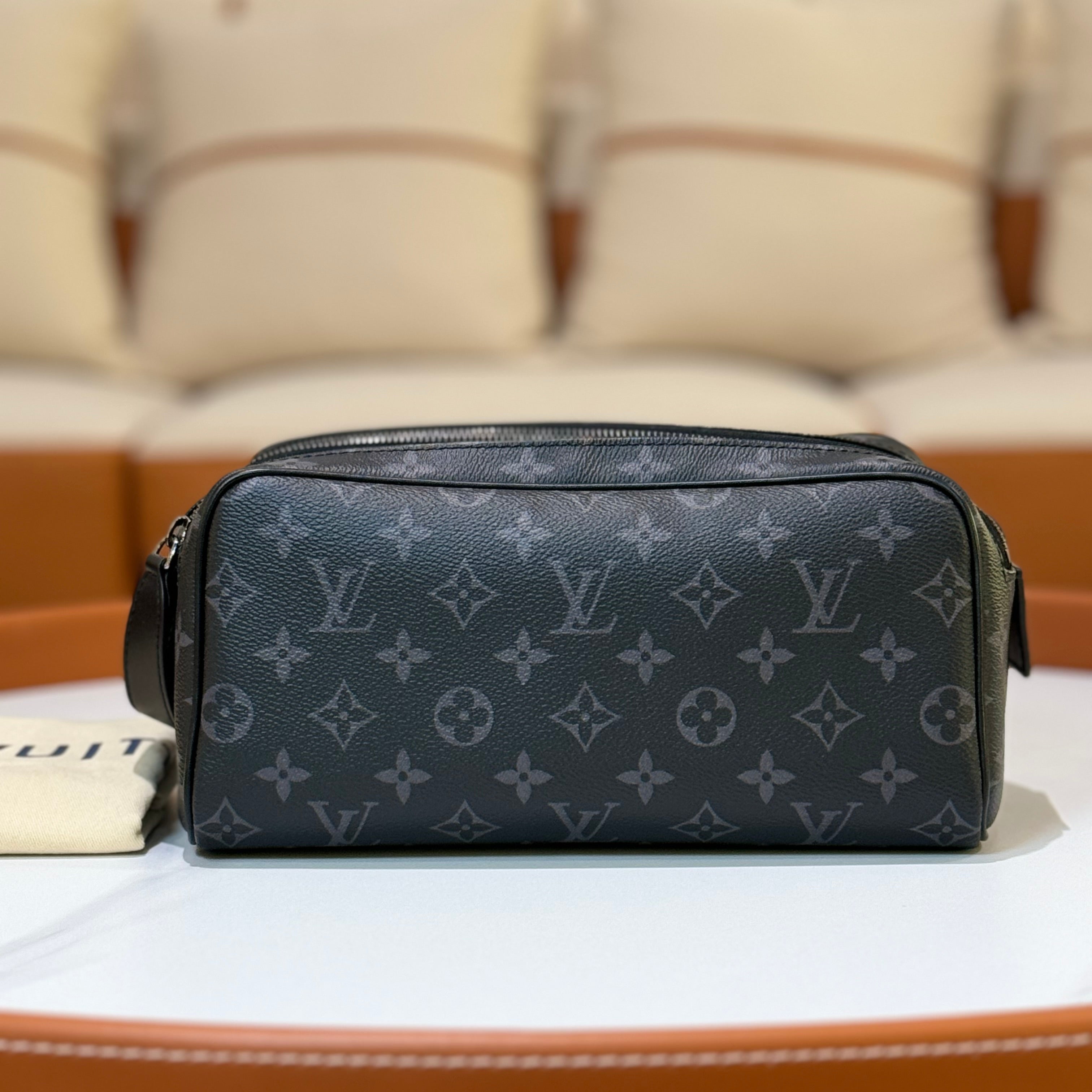 LOUIS VUITTON DOPP KIT BLACK FLORAL WASH KIT