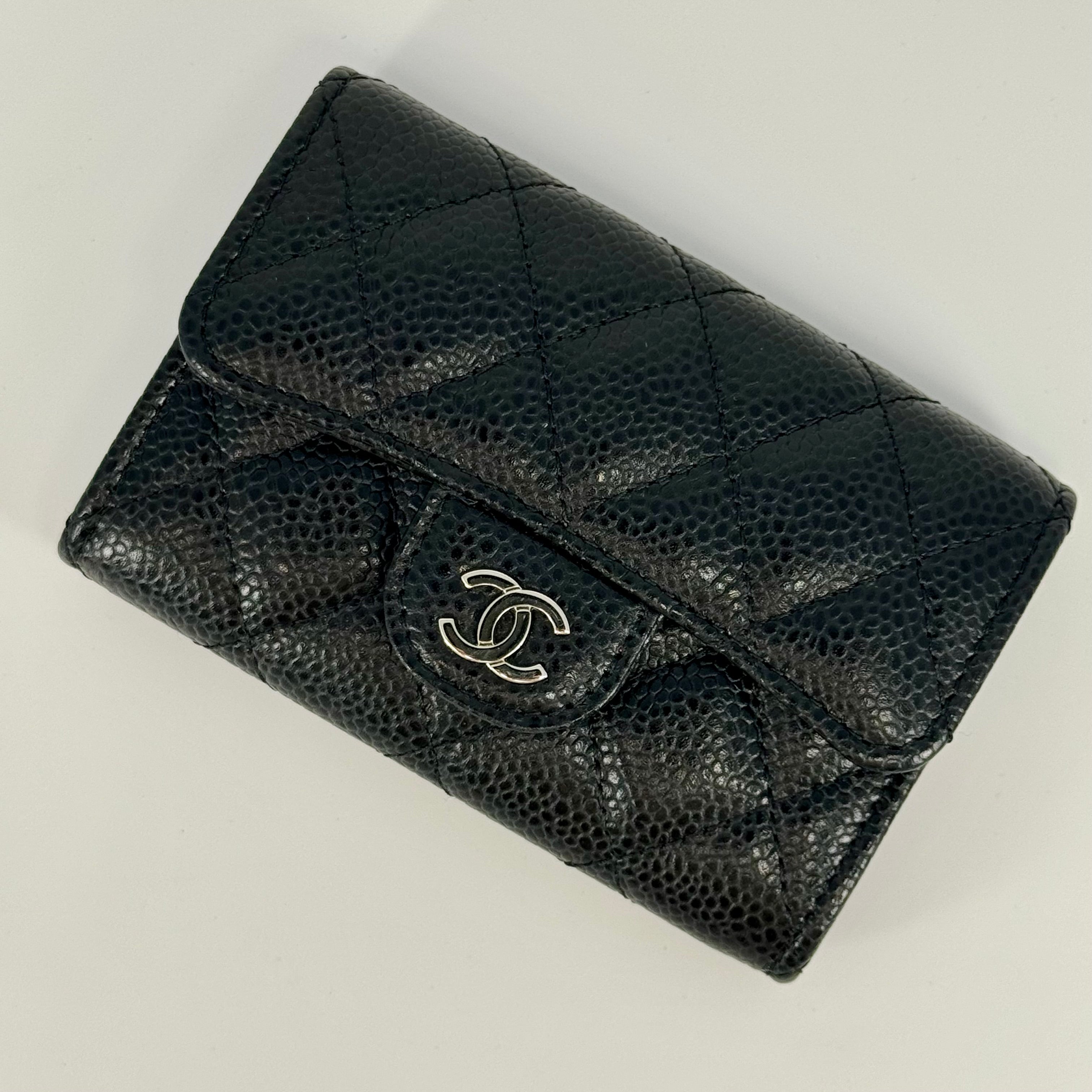 CHANEL CLASSIC FLAP WALLET BLACK CALFSKIN