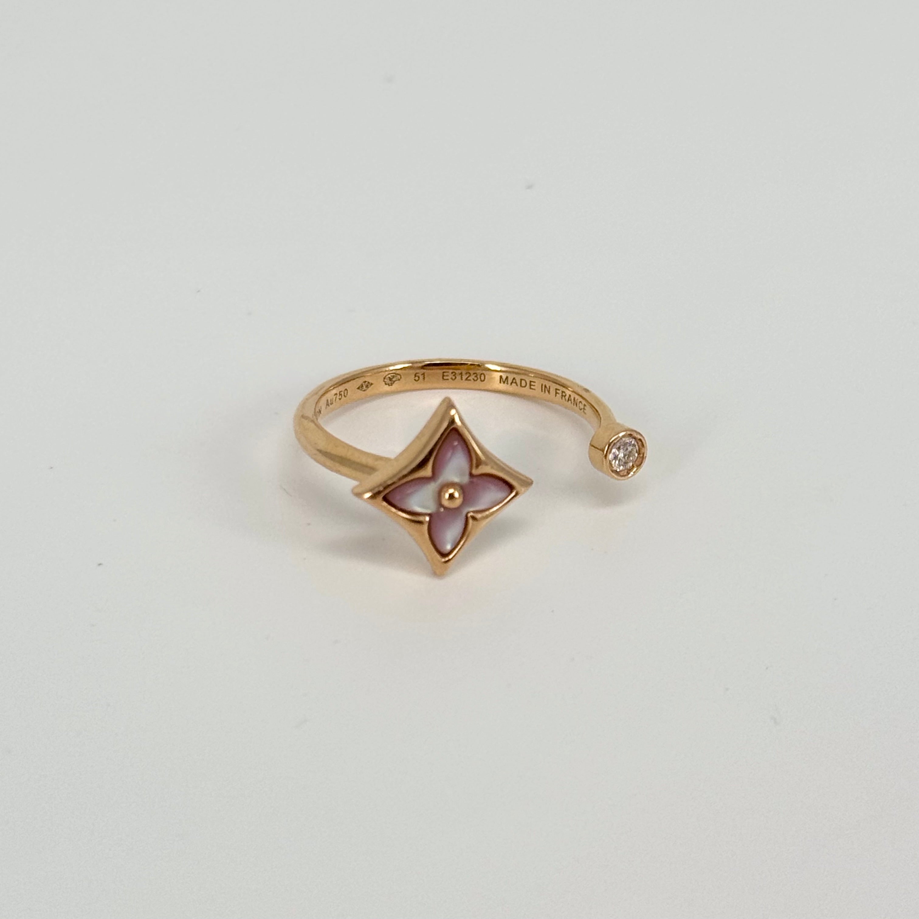 LOUIS VUITTON MOTHER OF PEARL DIAMOND RING