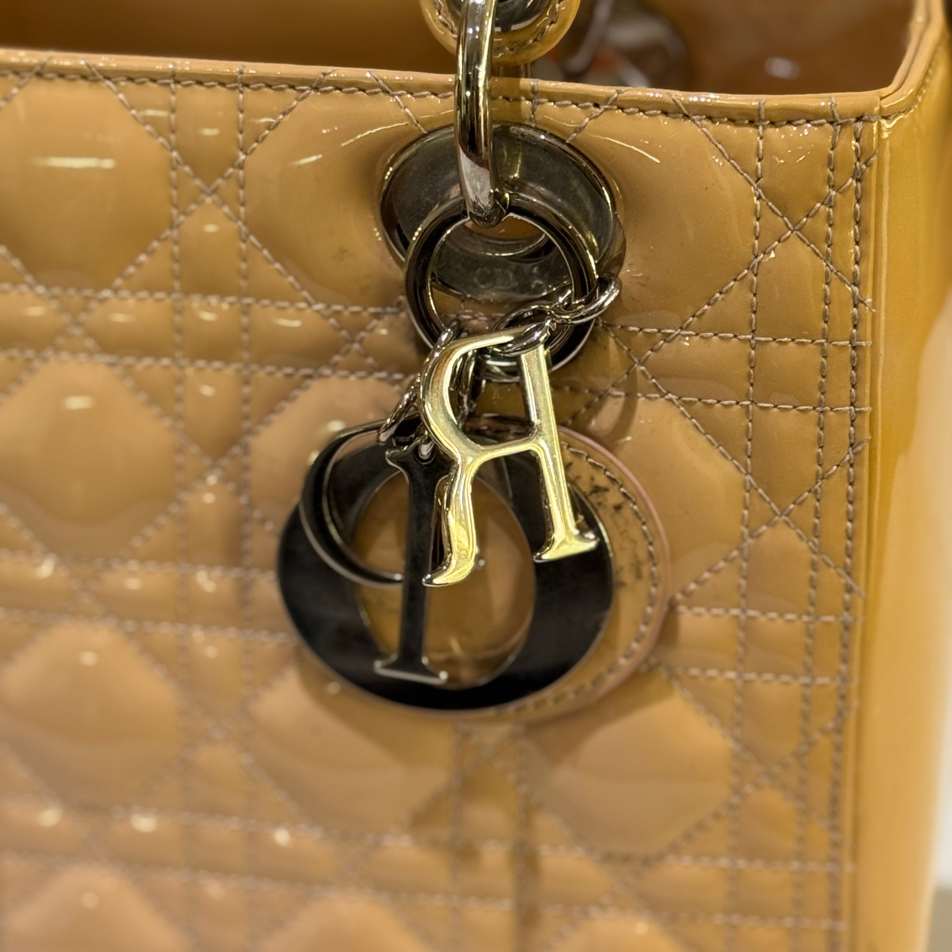 MEDIUM LADY DIOR BAG NUDE PATENT LEATHER