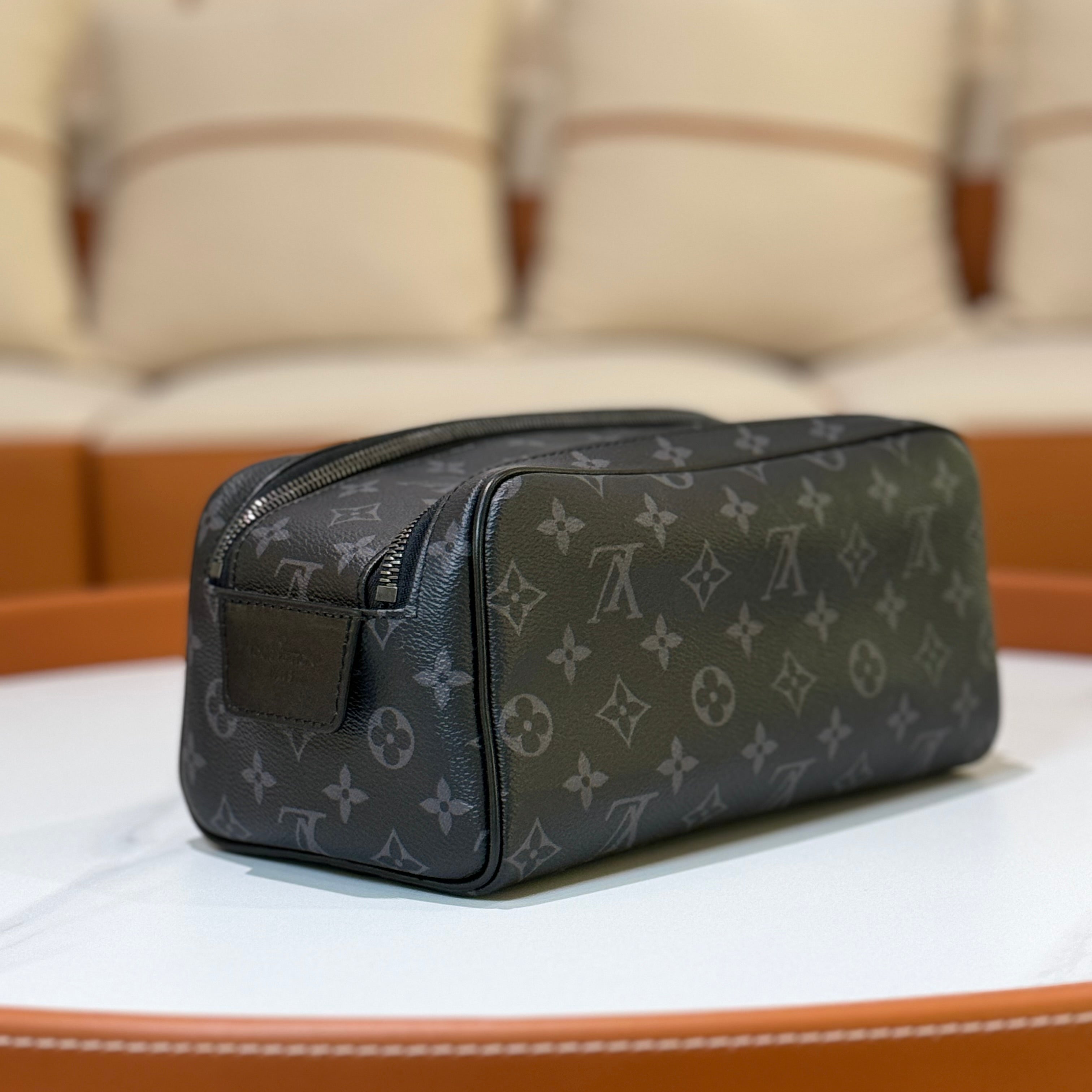 LOUIS VUITTON DOPP KIT BLACK FLORAL WASH KIT