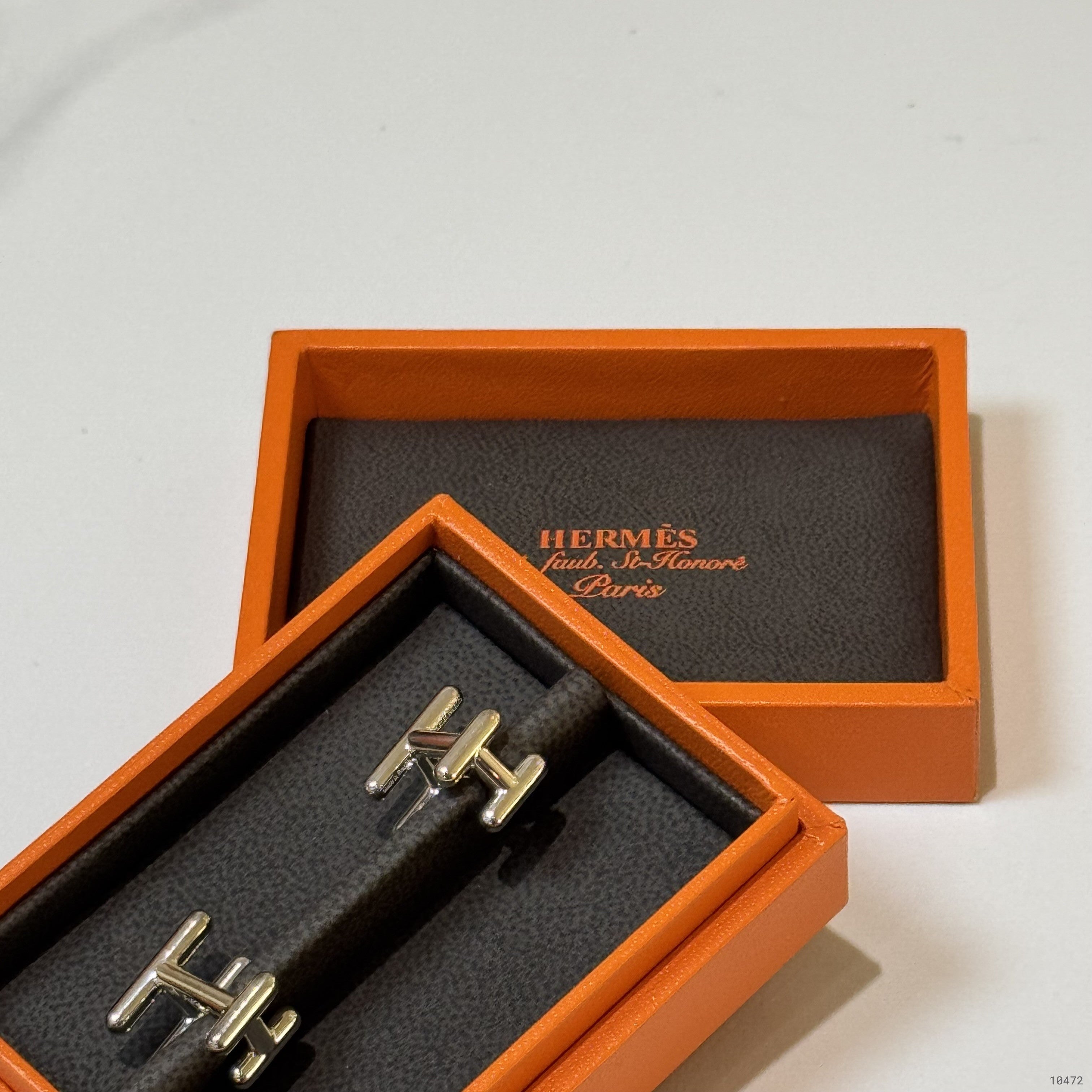 HERMES CLASSIC SILVER CUFFLINKS