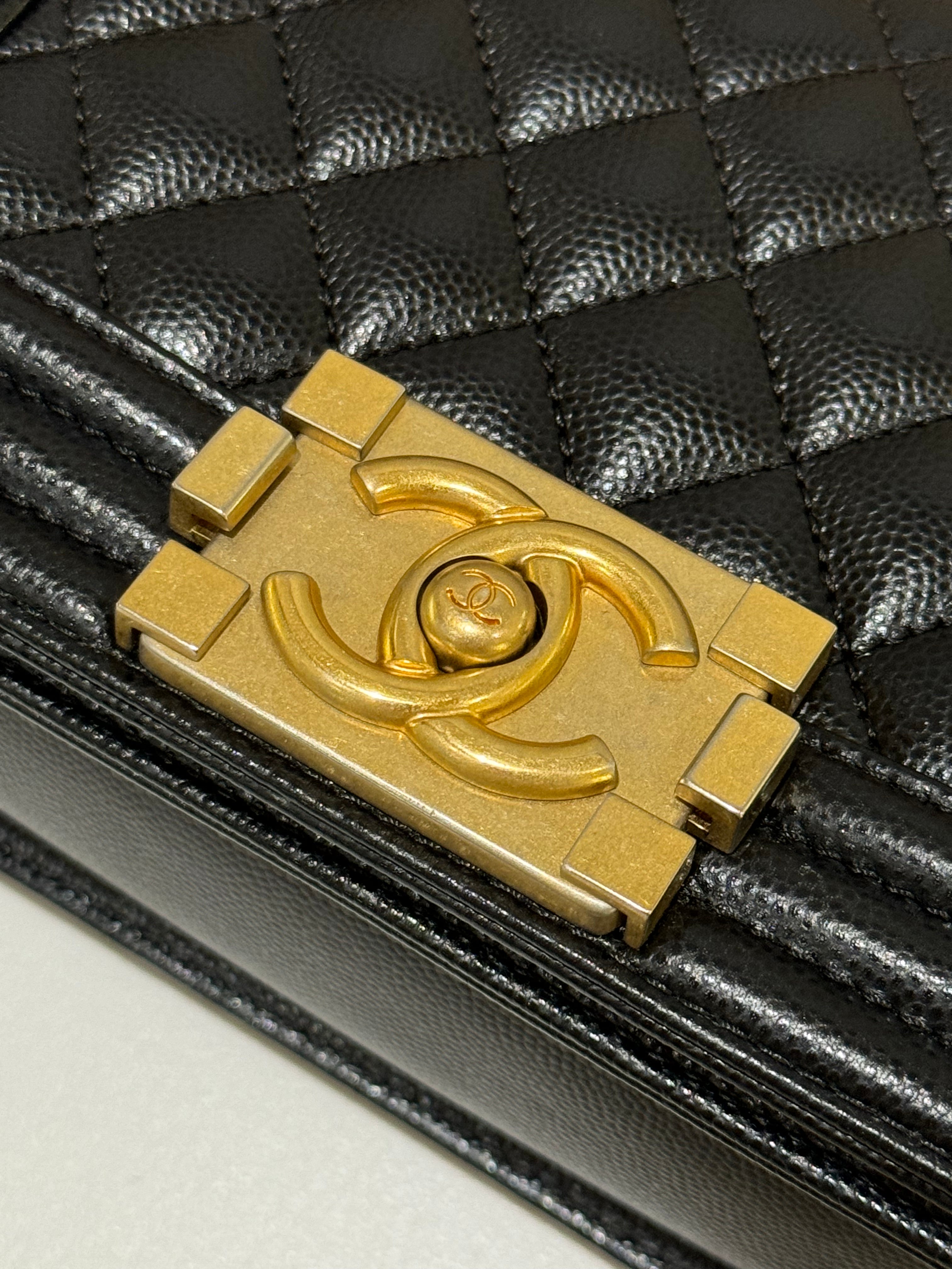 CHANEL LEBOY SMALL BLACK WITH GOLD CHAIN | COLLINS RAIN