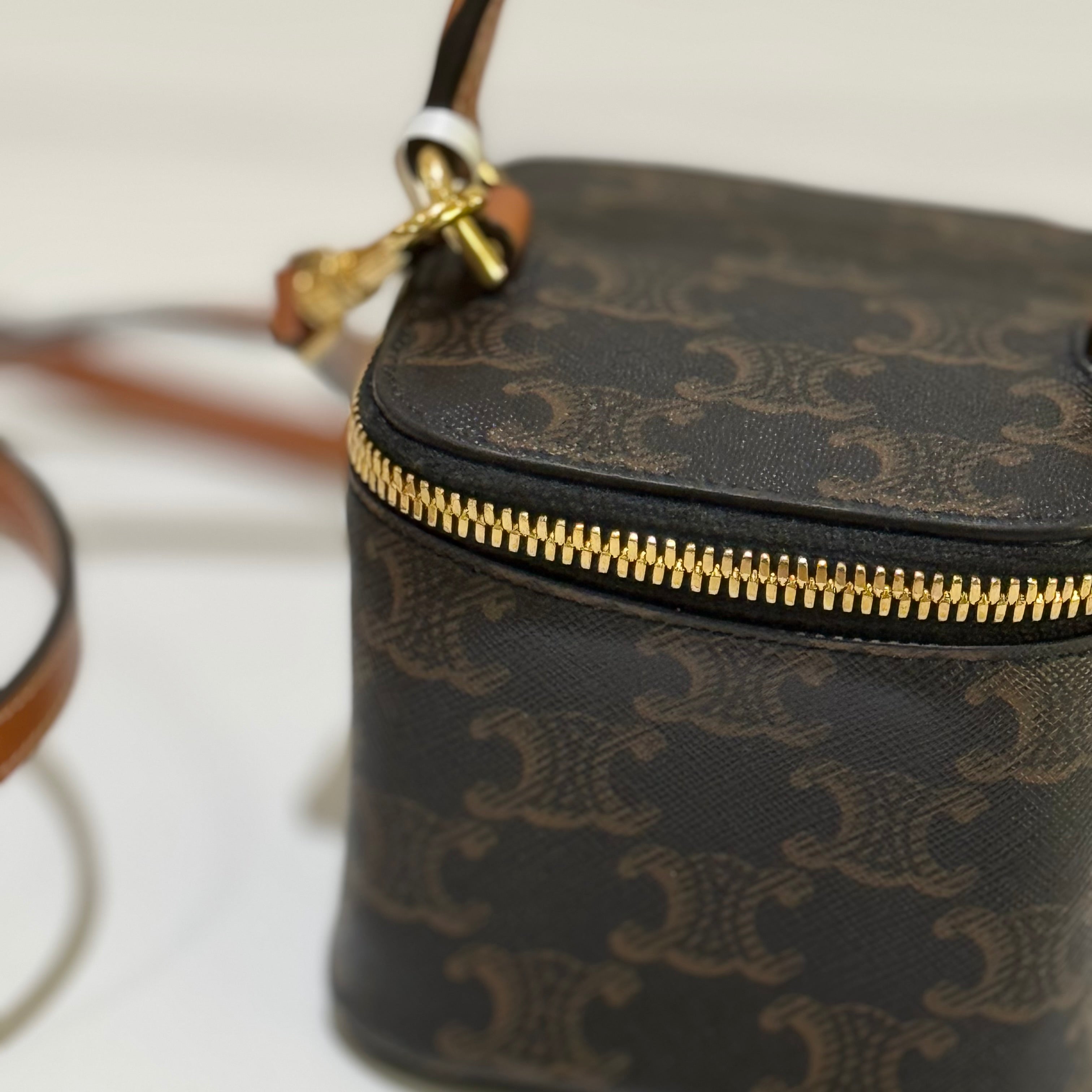 CELINE MINI BOX BAG VINTAGE MONOGRAM HANDLE BAG