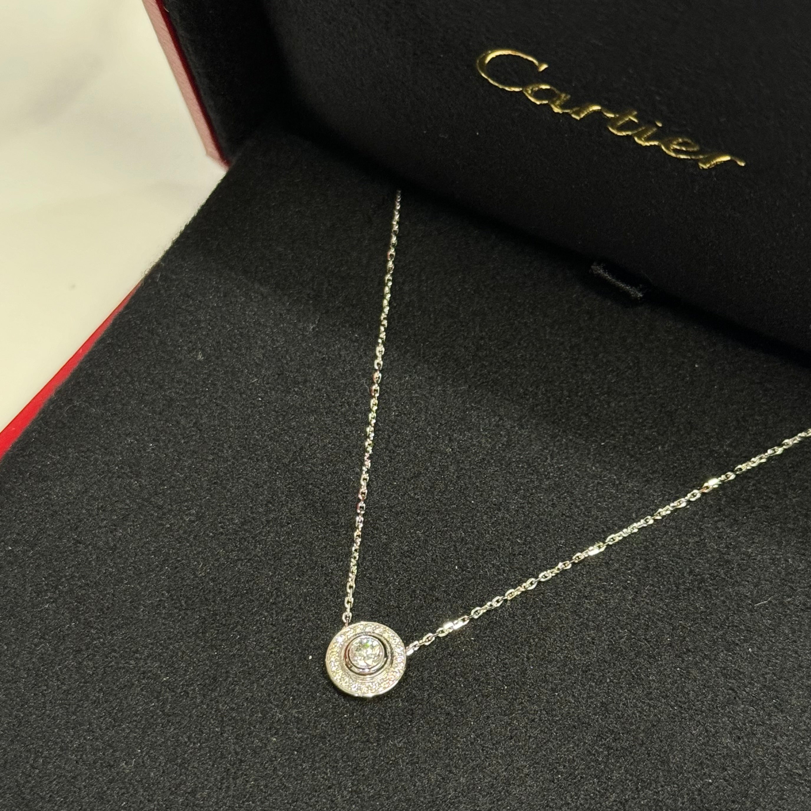 CARTIER D'AMOUR 18K WHITE GOLD DIAMOND NECKLACE