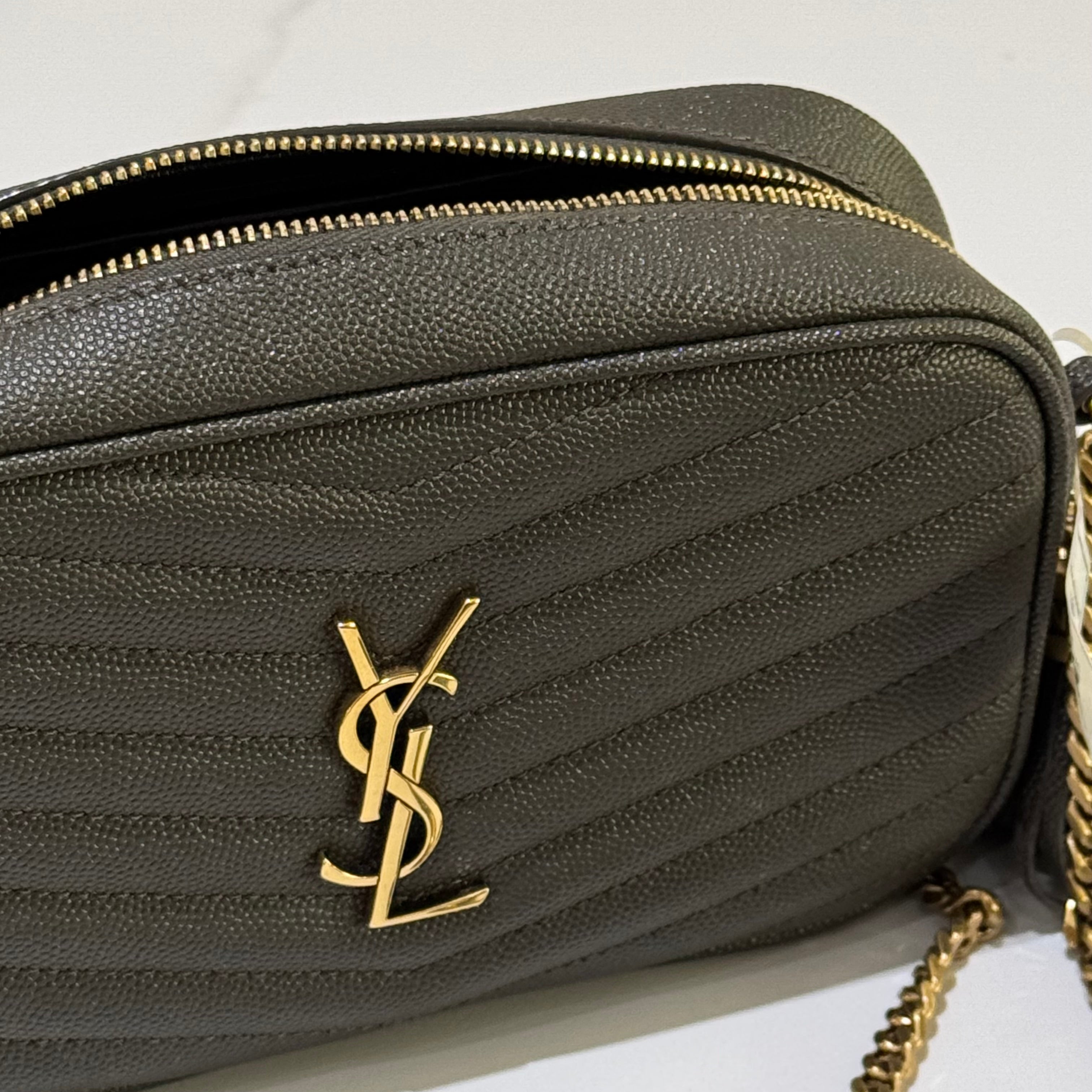 YSL MINI LOU PEBBLE CAMERA BAG WITH TASSEL