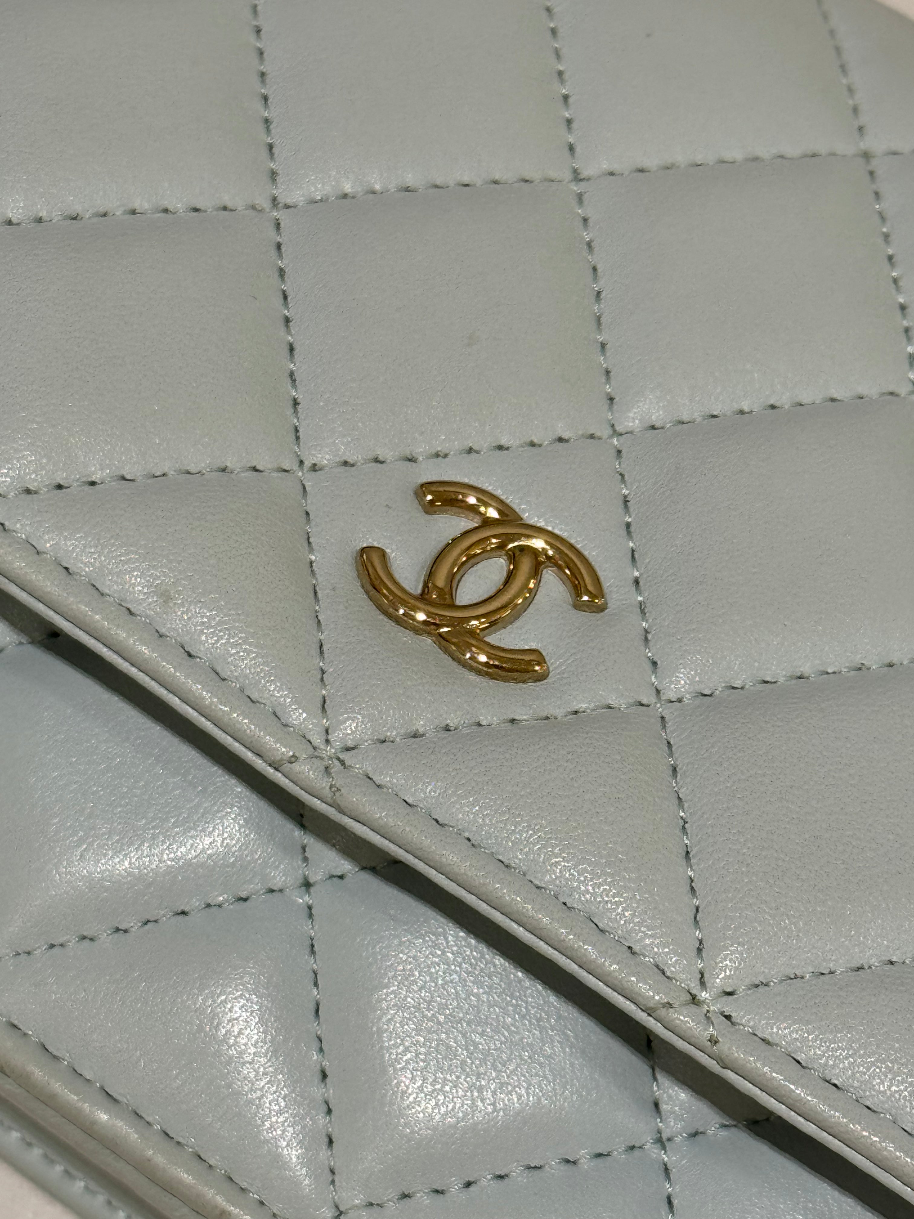 CHANEL WALLET ON CHAIN BLUE LAMBSKIN | COLLINS RAIN