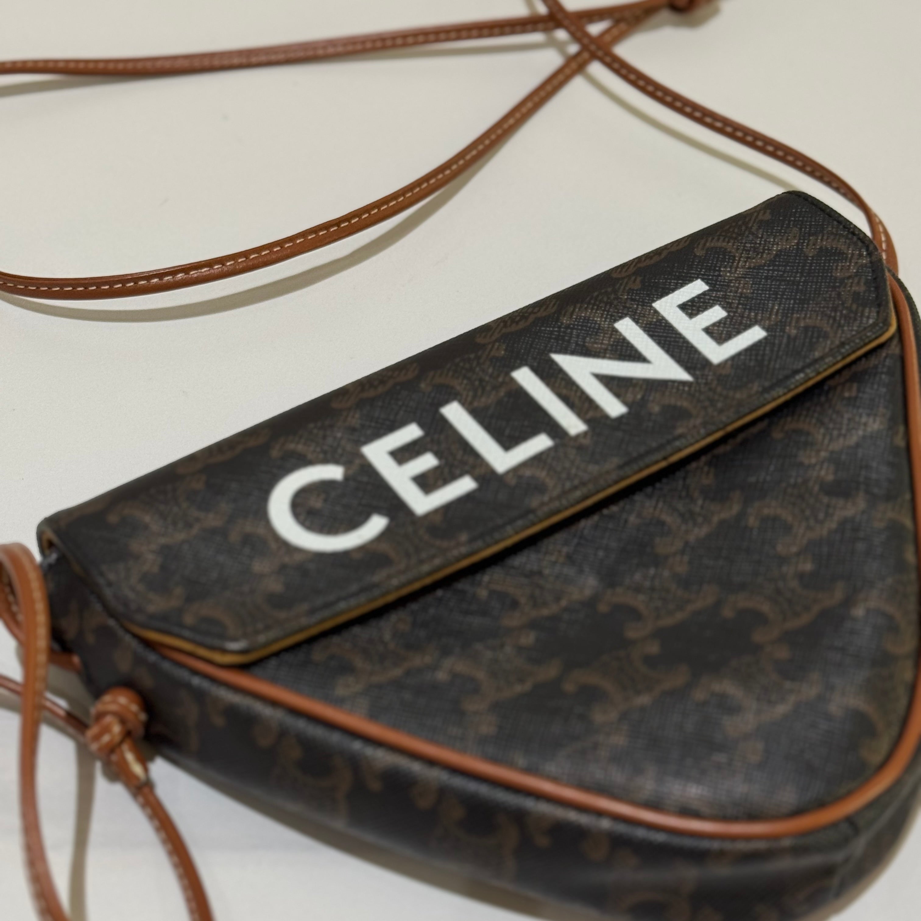 CELINE TRIANGLE BAG VINTAGE SHOW COLLECTION LARGE LOGO