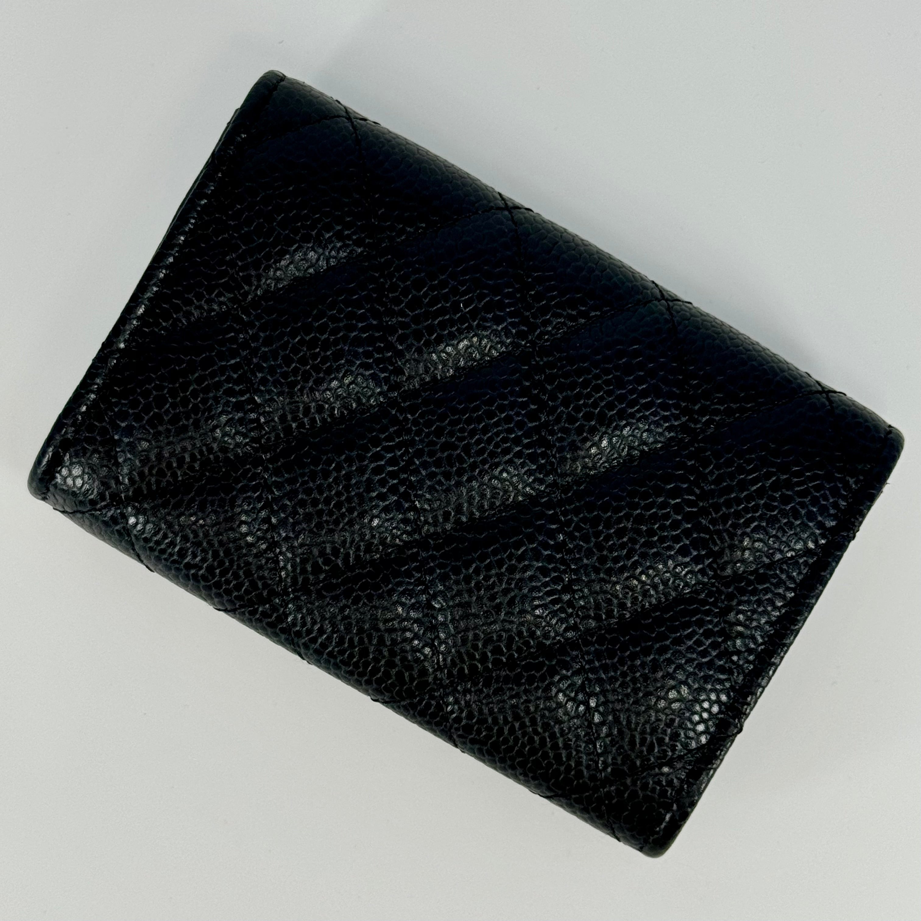 CHANEL CLASSIC FLAP WALLET BLACK CALFSKIN