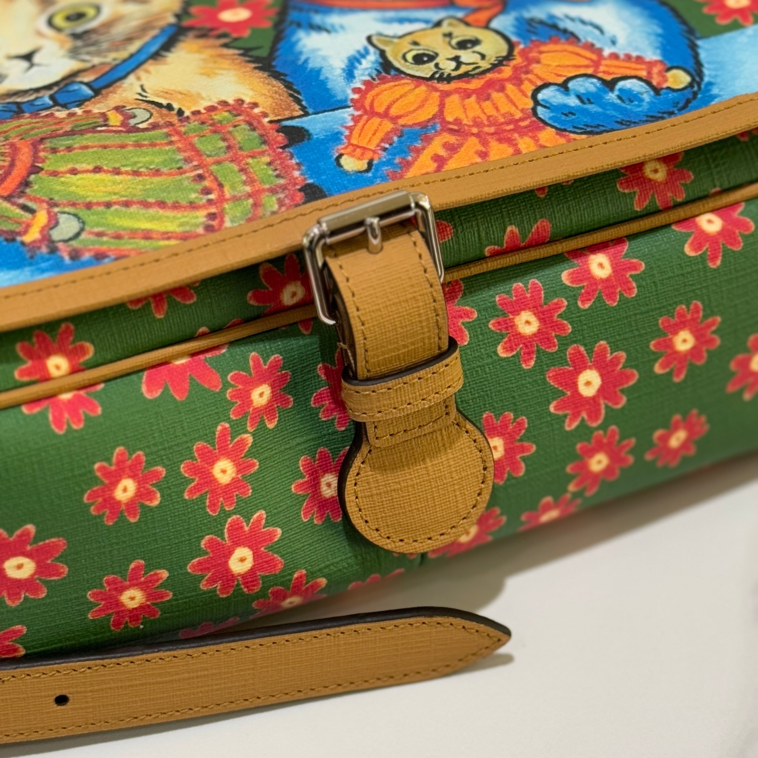 GUCCI CHILDREN'S CAT MOTIF MESSENGER BAG