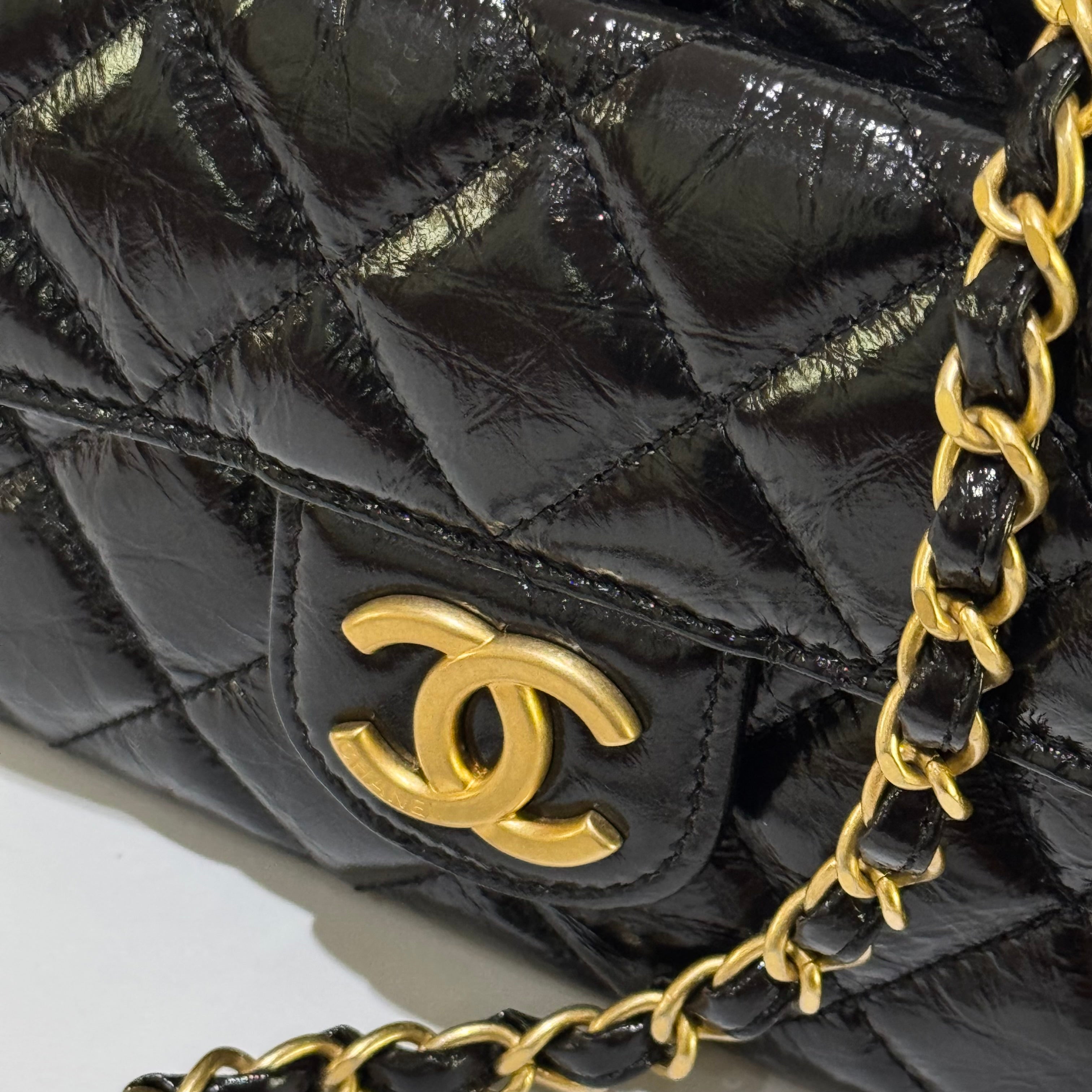 CHANEL 24C HOBO MINI TMALL GENIE WAXED LEATHER CHIP VERSION