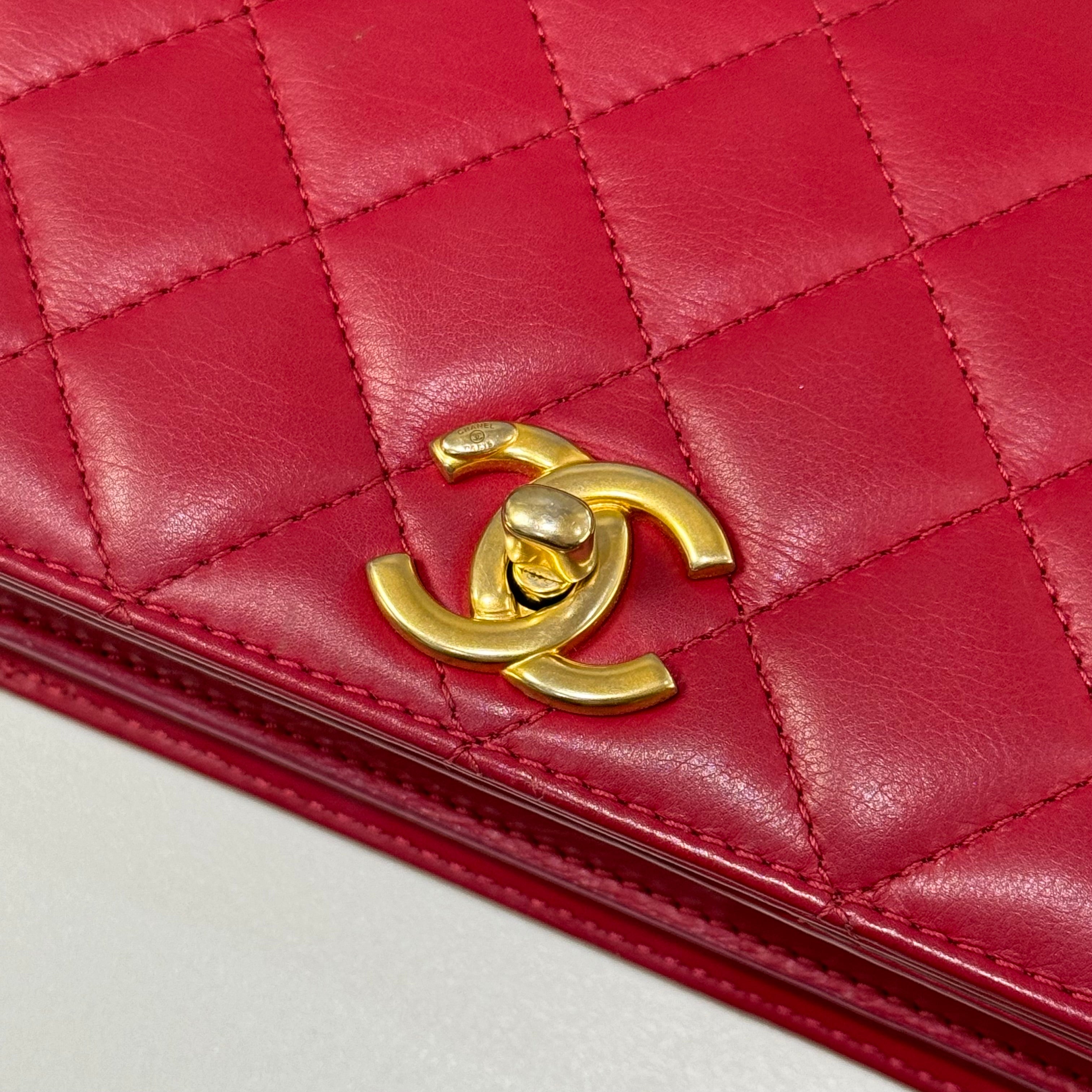 CHANEL FLAP BAG WINE RED