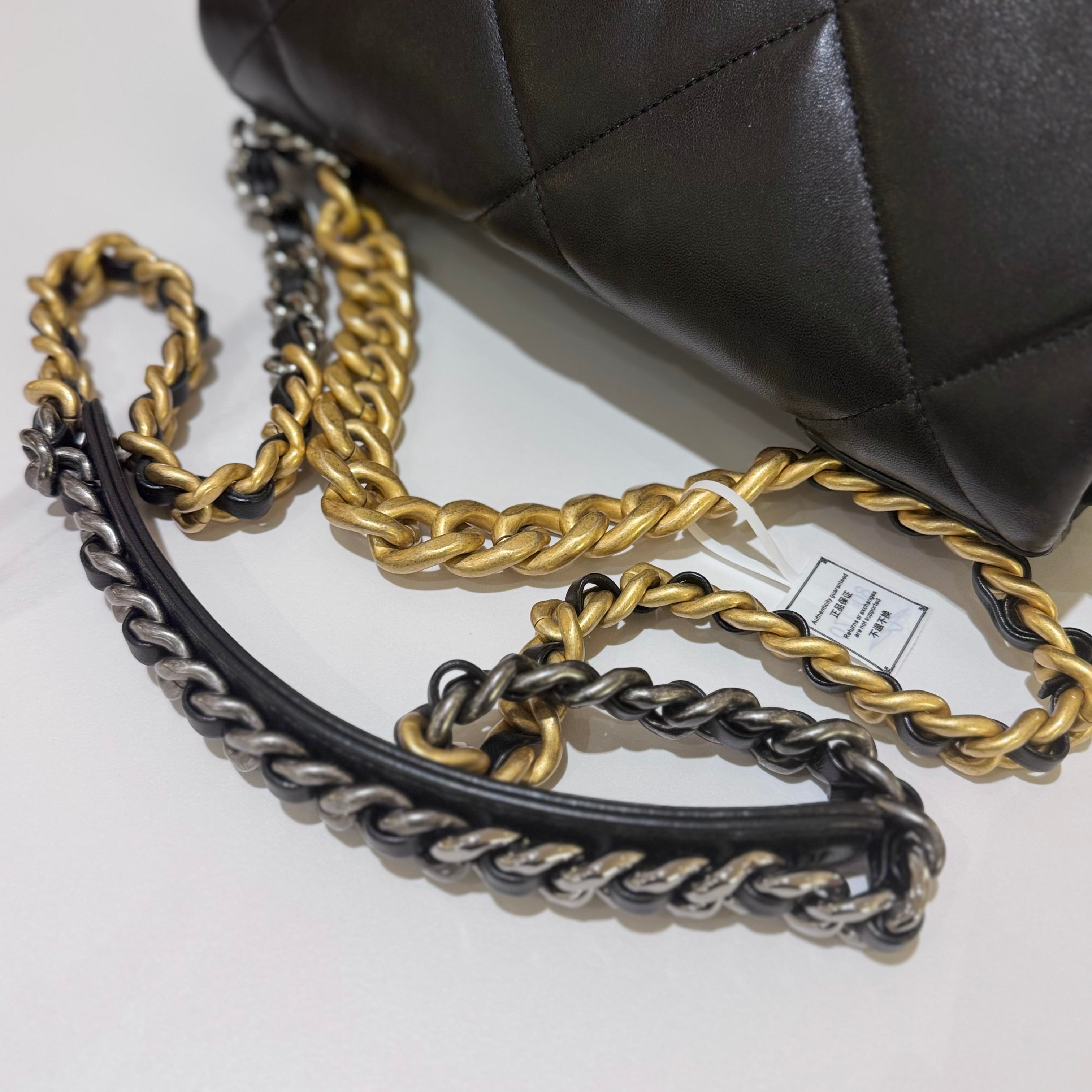 CHANEL LARGE 19 BAG LAMBSKIN BLACK