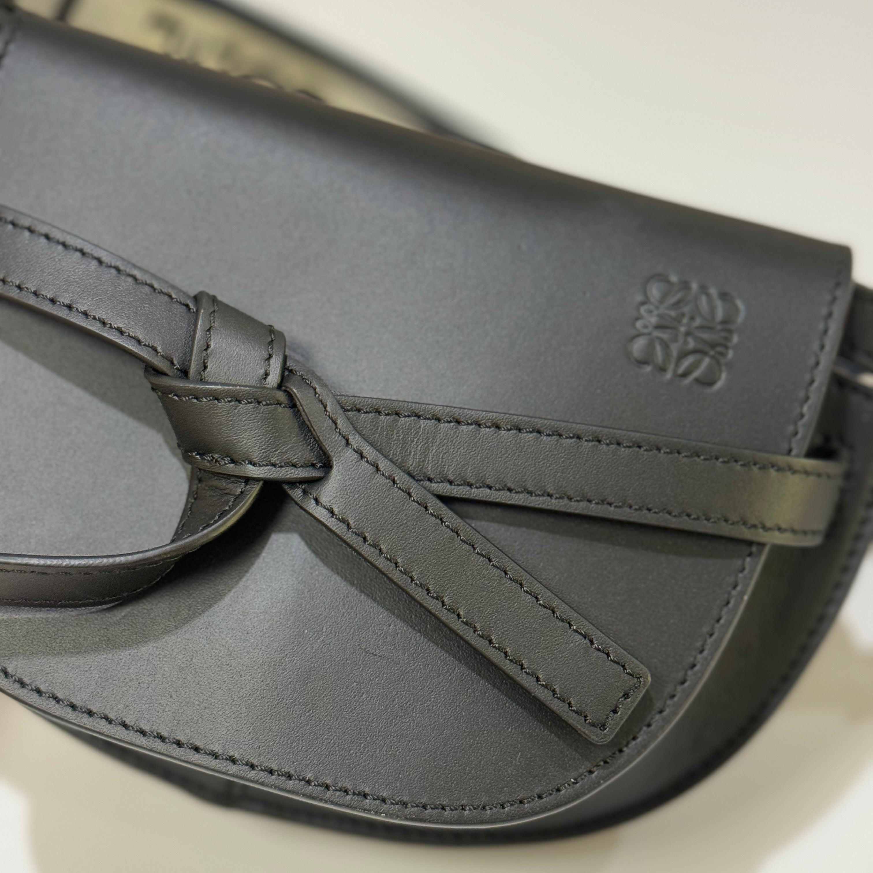 LOEWE MINI GATE BELT BAG CALFSKIN BLACK