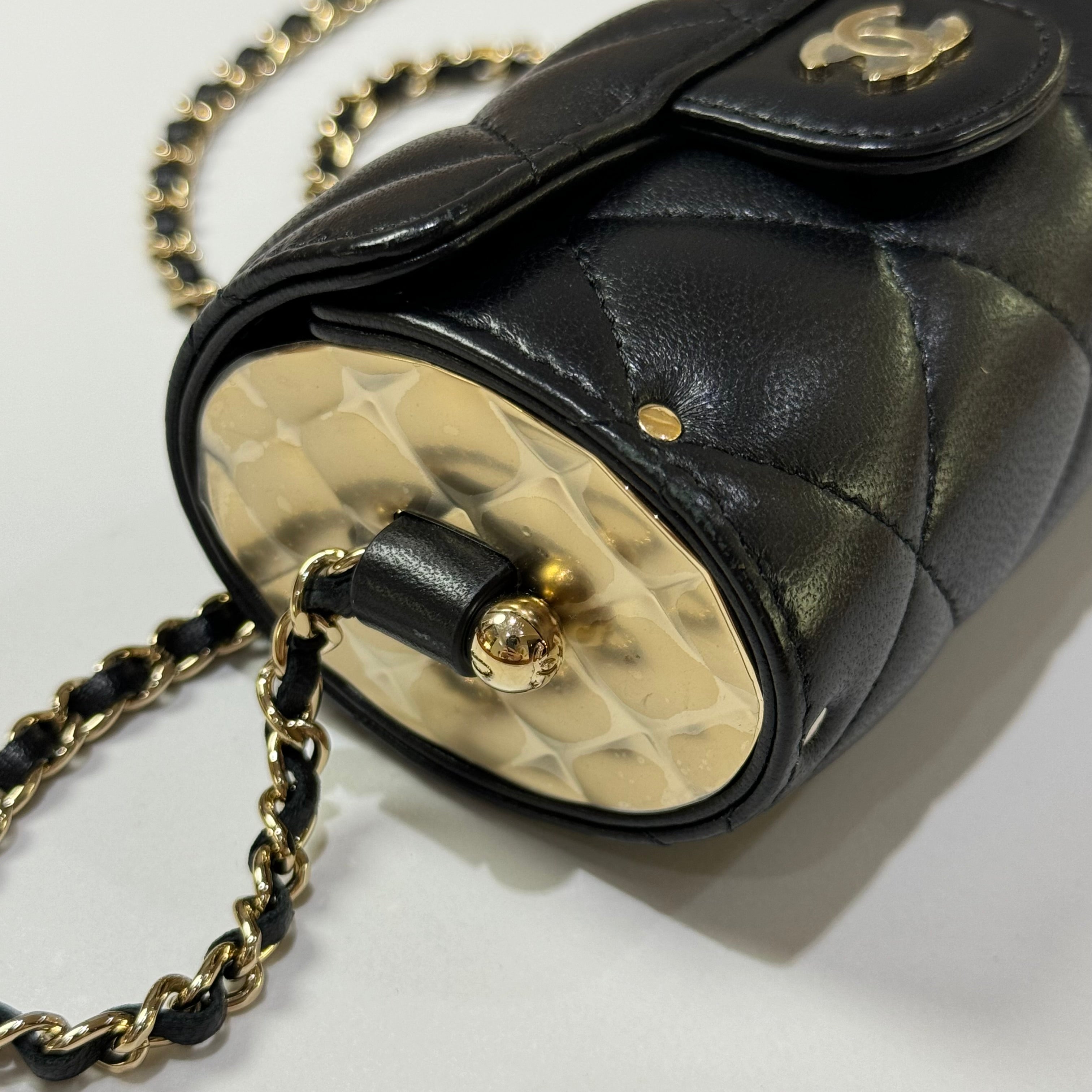 CHANEL LIPSTICK CYLINDER BAG IN BLACK WITH GOLD CHAIN | COLLINS RAIN