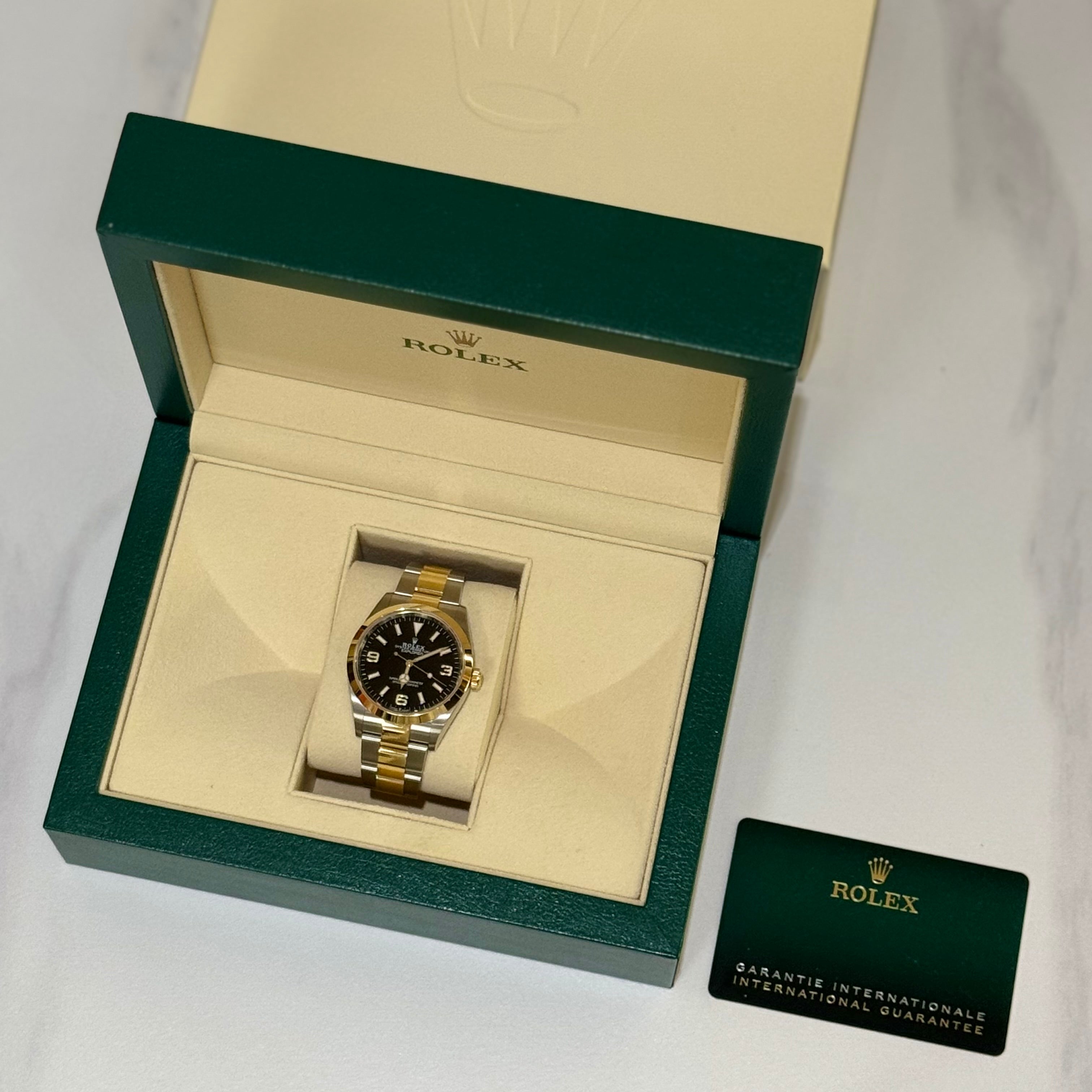 ROLEX EXPLORER 36MM OYSTERSTEEL, YELLOW GOLD REF 124273