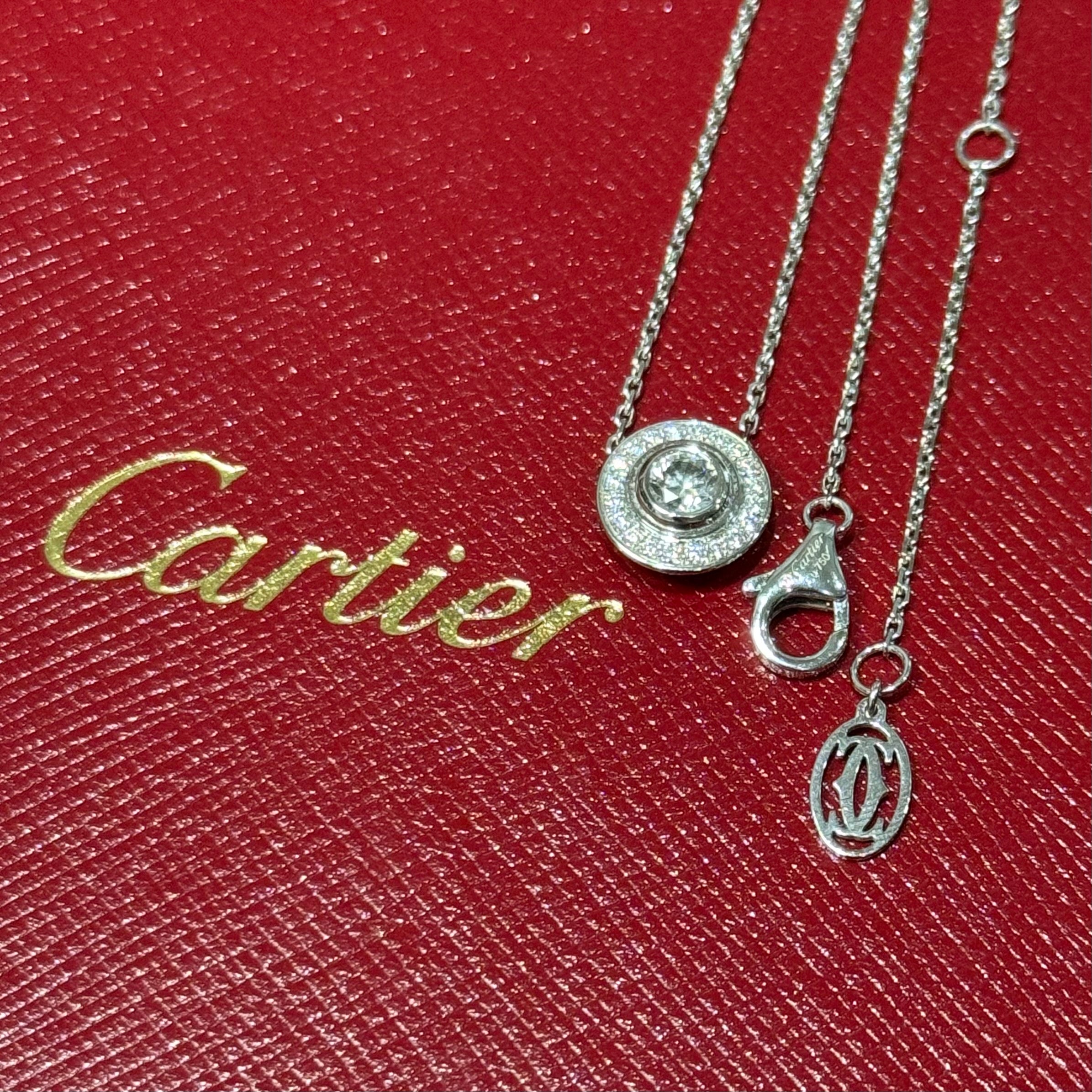 CARTIER D'AMOUR 18K WHITE GOLD DIAMOND NECKLACE