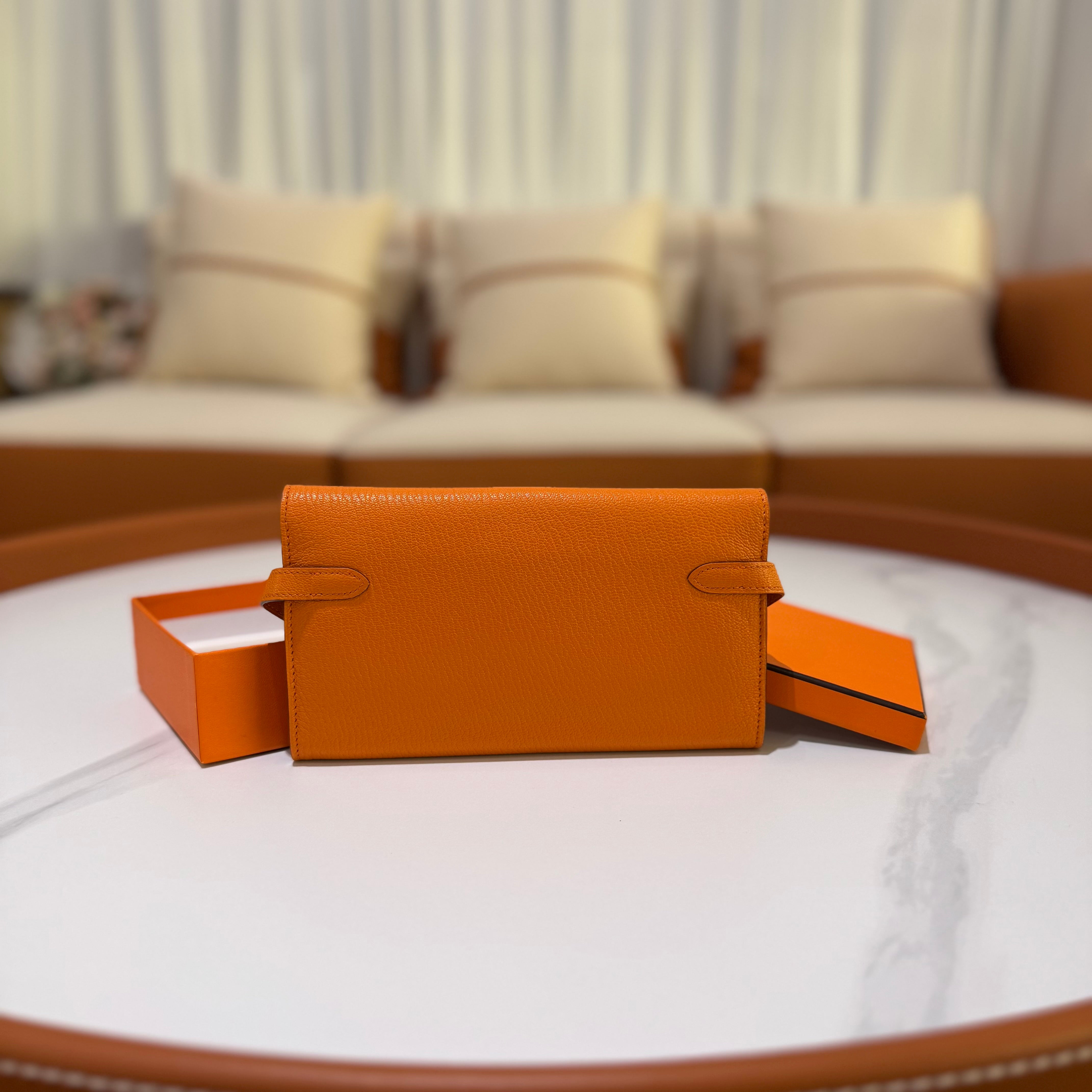 HERMES KELLY LONG WALLET ORANGE