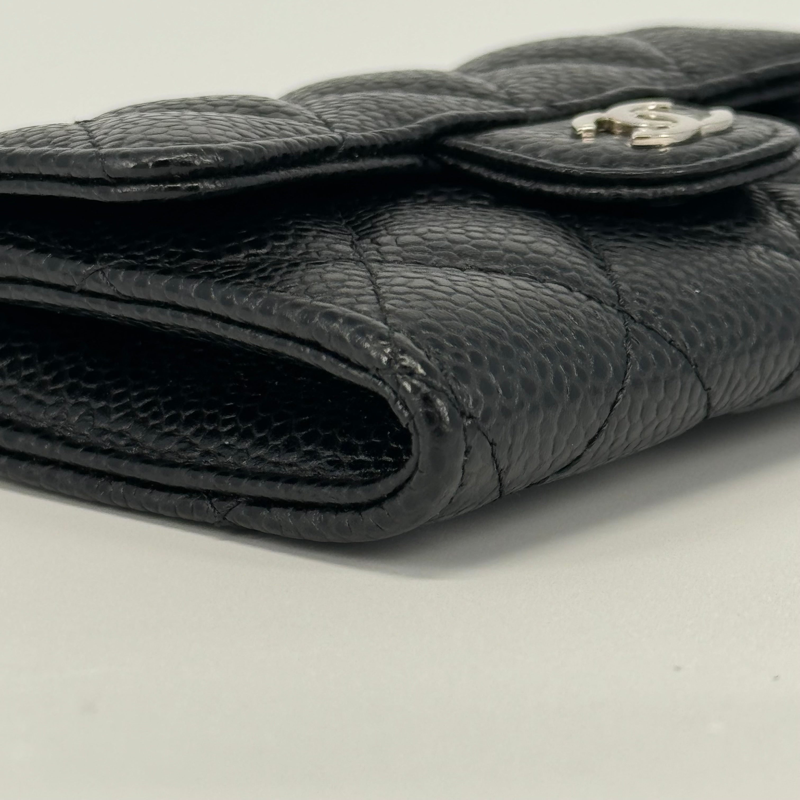 CHANEL CLASSIC FLAP WALLET BLACK CALFSKIN