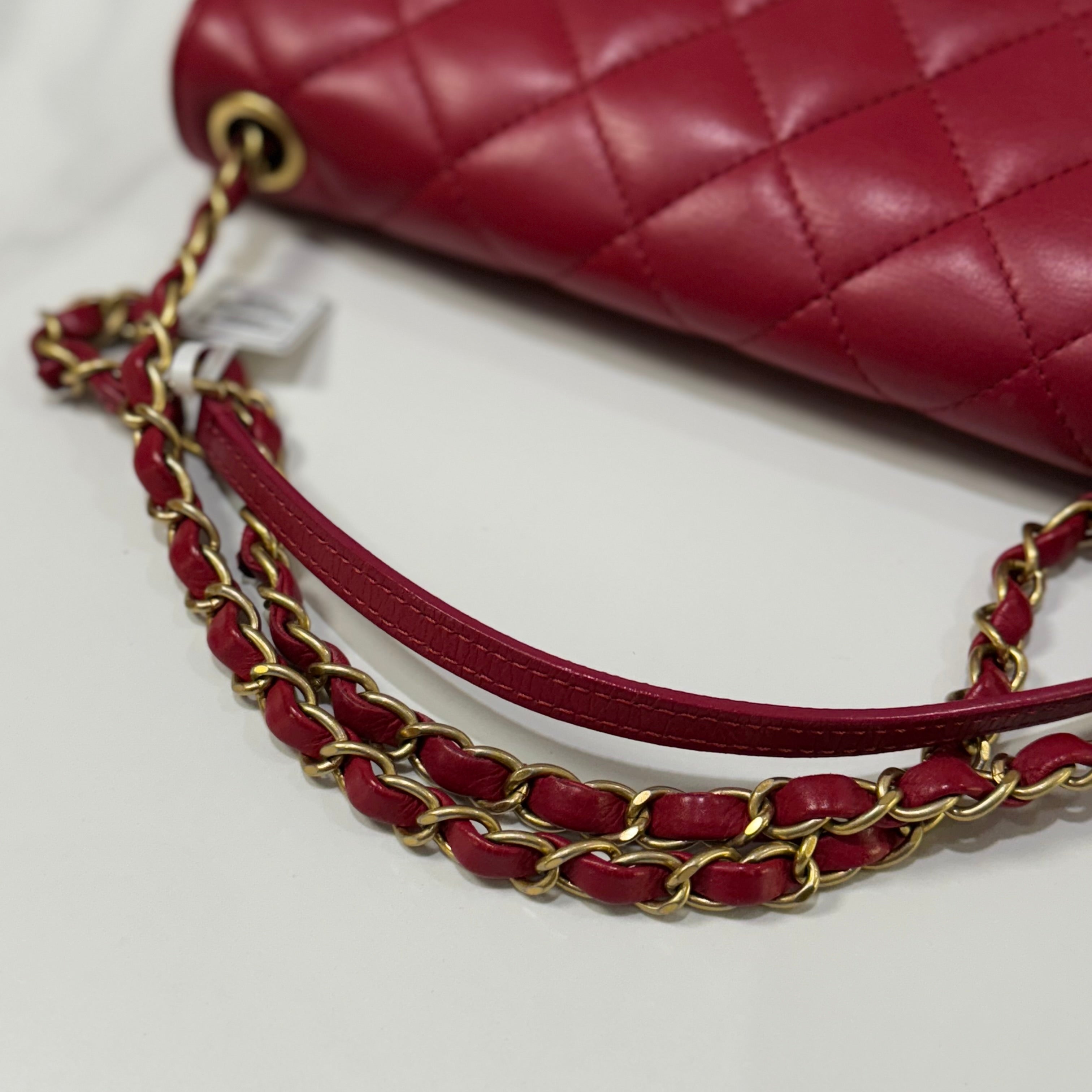 CHANEL FLAP BAG WINE RED