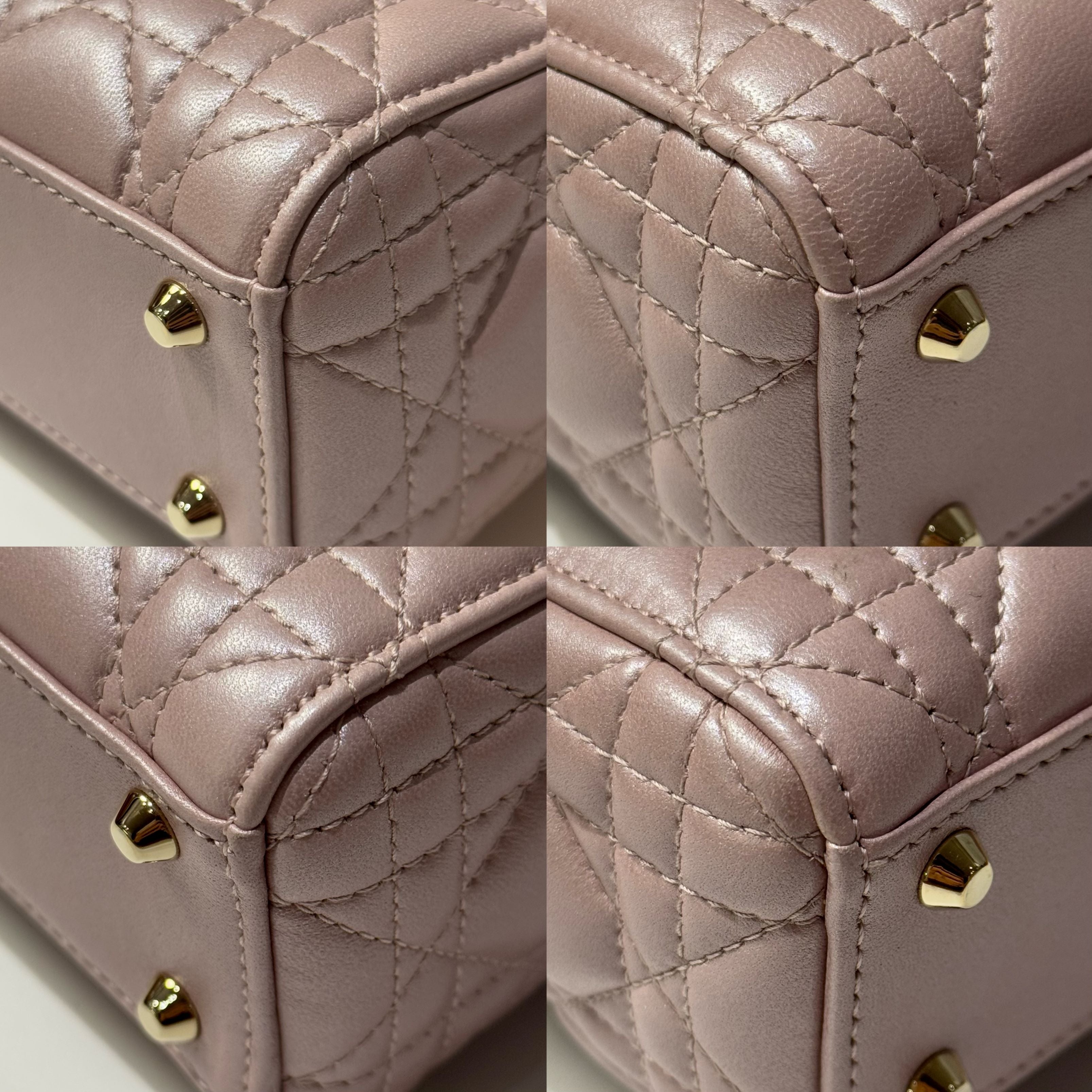 DIOR MINI LADY DIOR LAMBSKIN LOTUS PINK LGHW