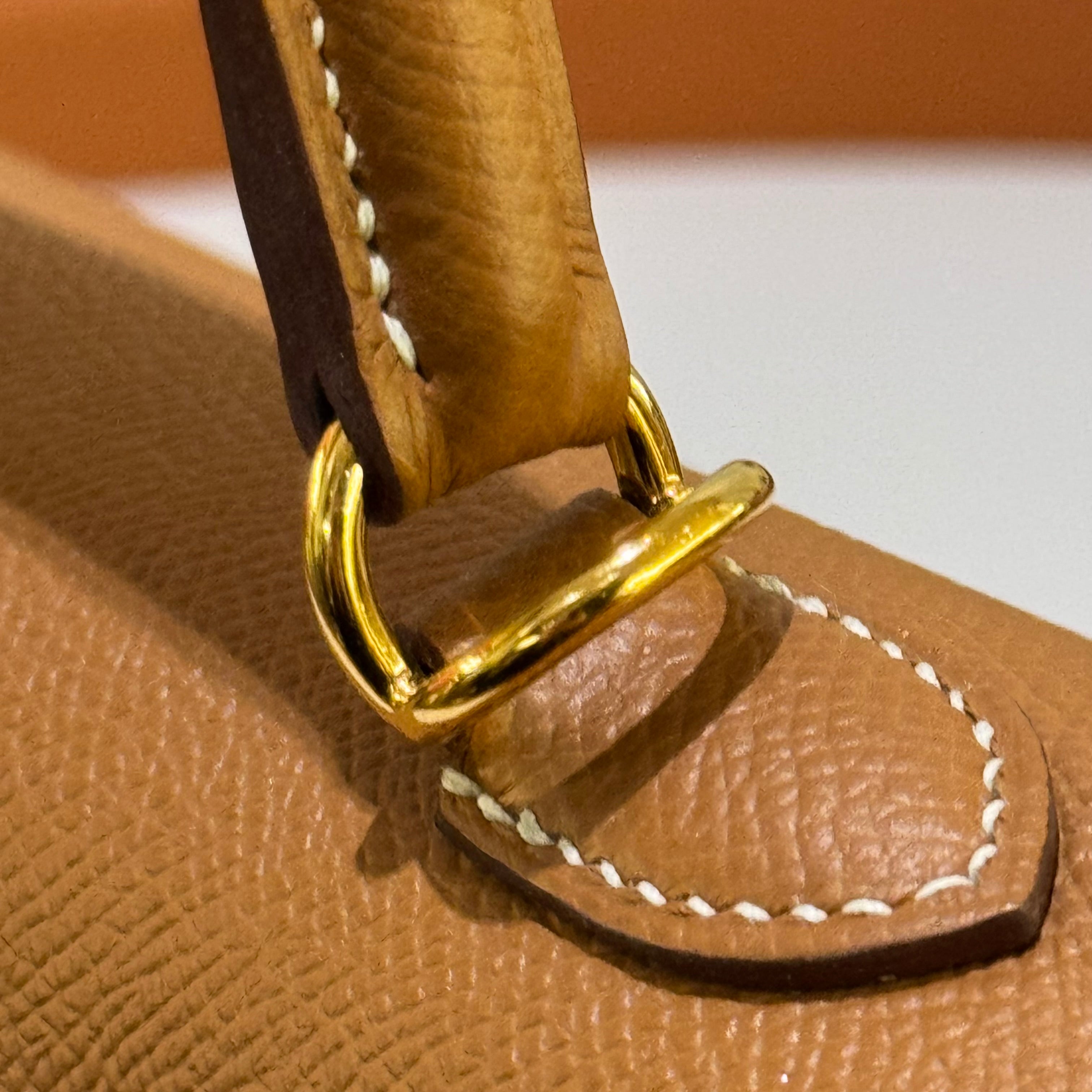 HERMES KELLY 25 EPSOM GOLD BROWN WITH GOLD HARDWARE