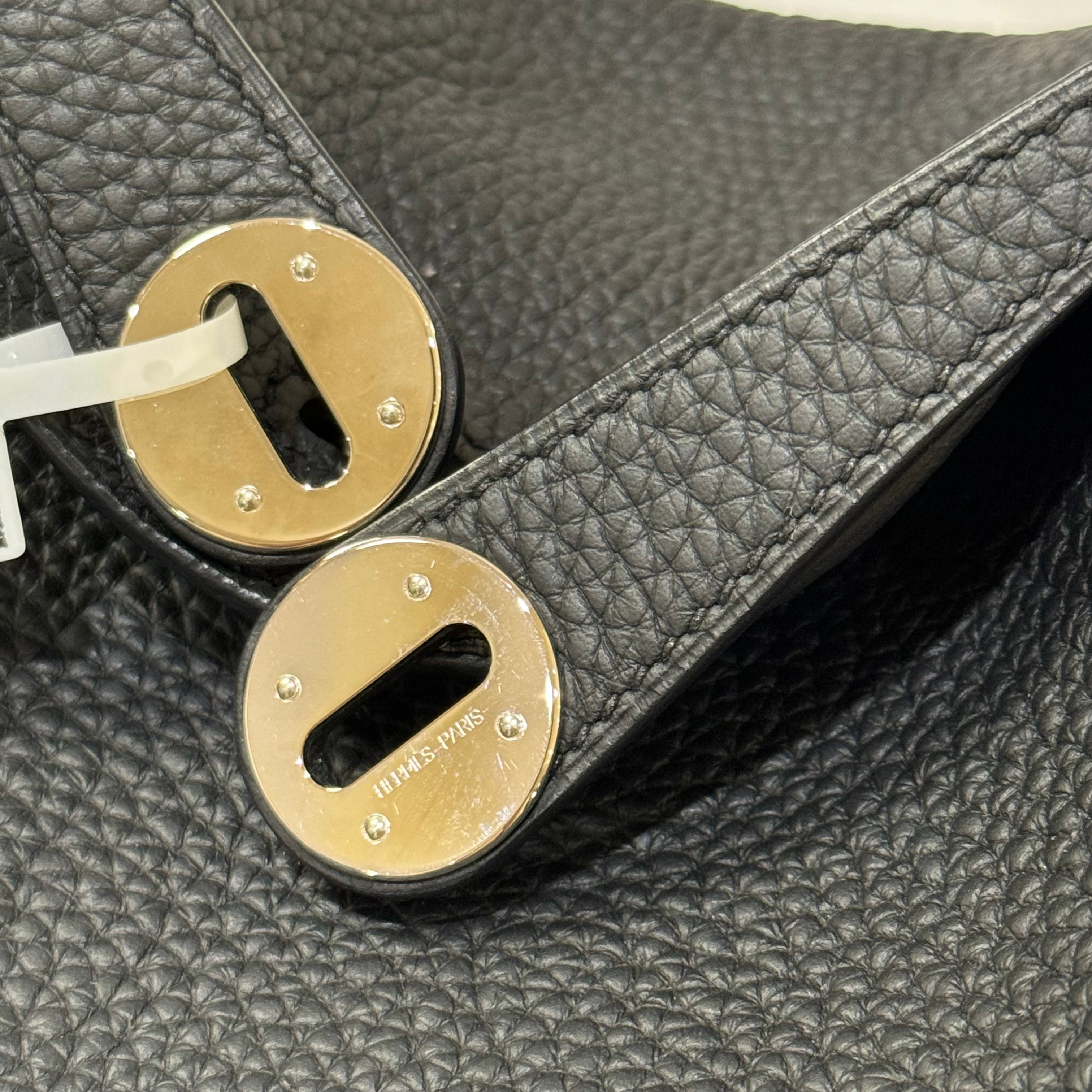 HERMES LINDY 26 BLACK AND SILVER STAMP D | COLLINS RAIN