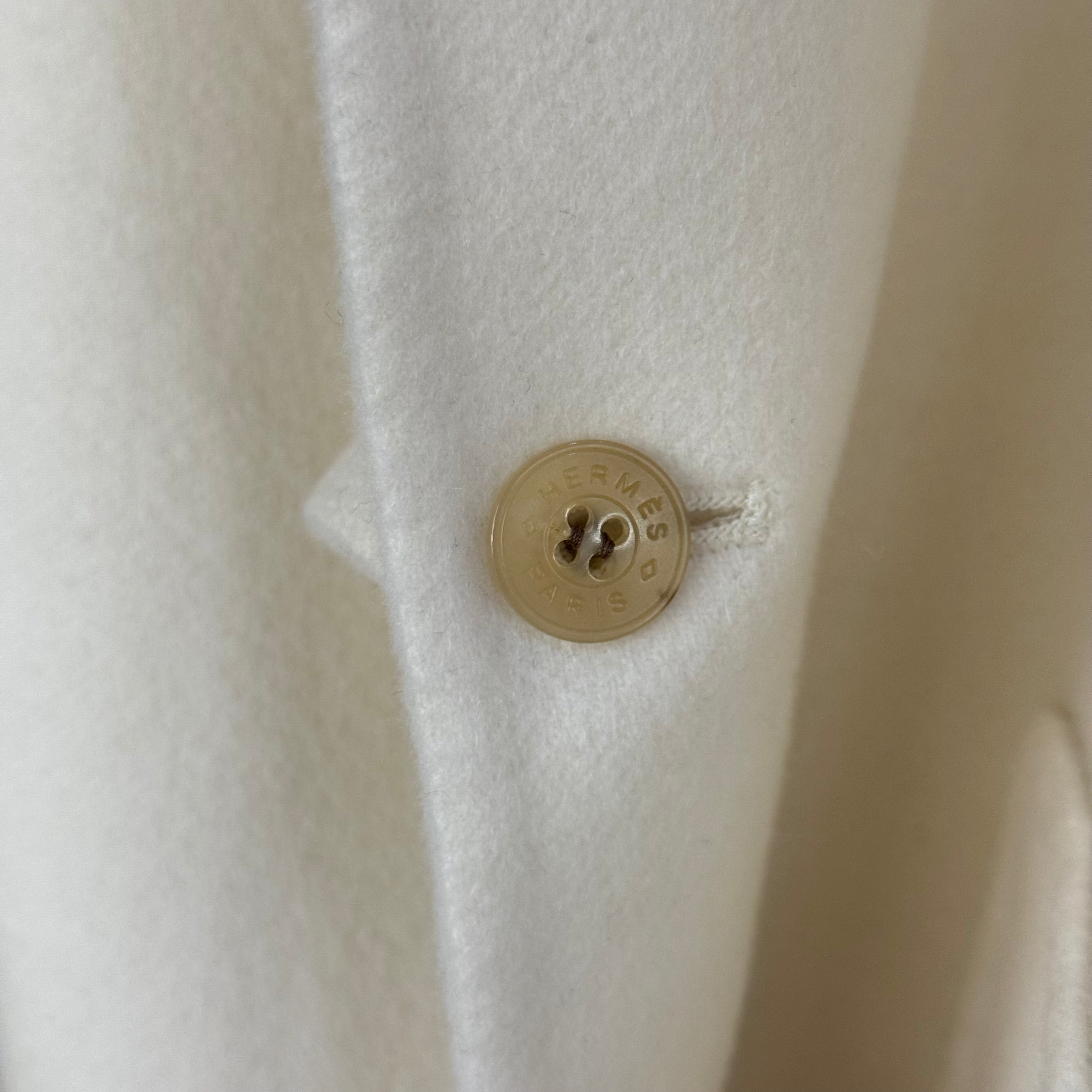 HERMES 2022 AUTUMN/WINTER NEW IVORY CASHMERE COAT