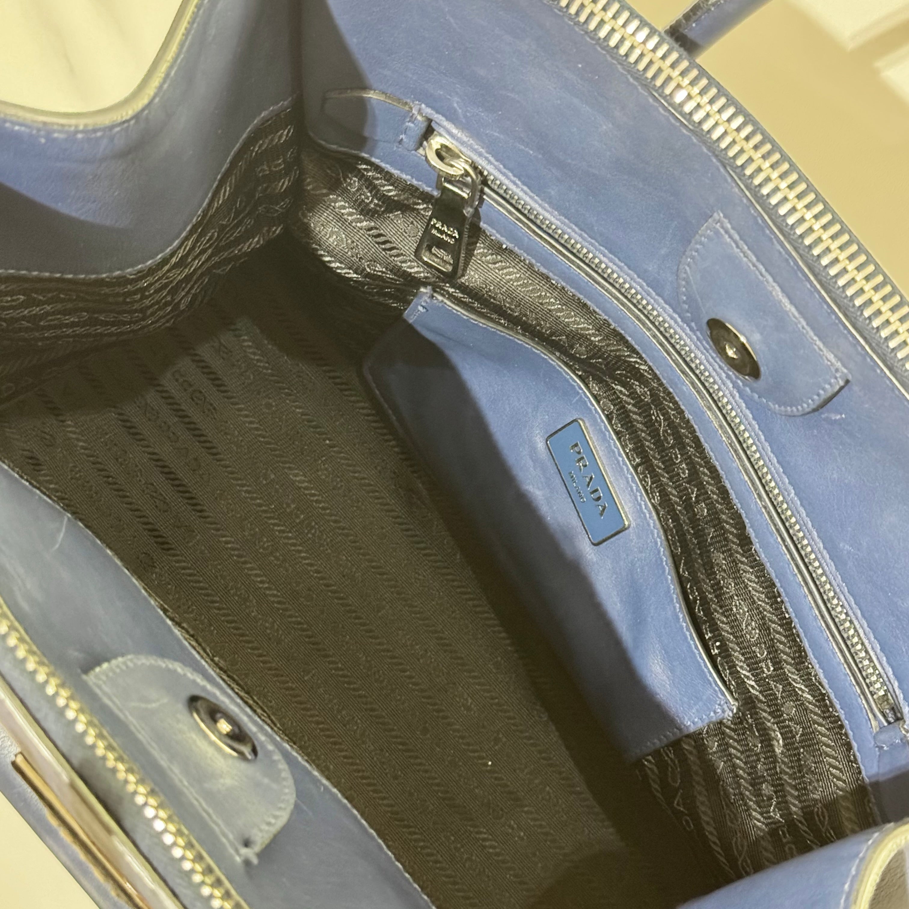 PRADA TOTE BLUE BAG | COLLINS RAIN