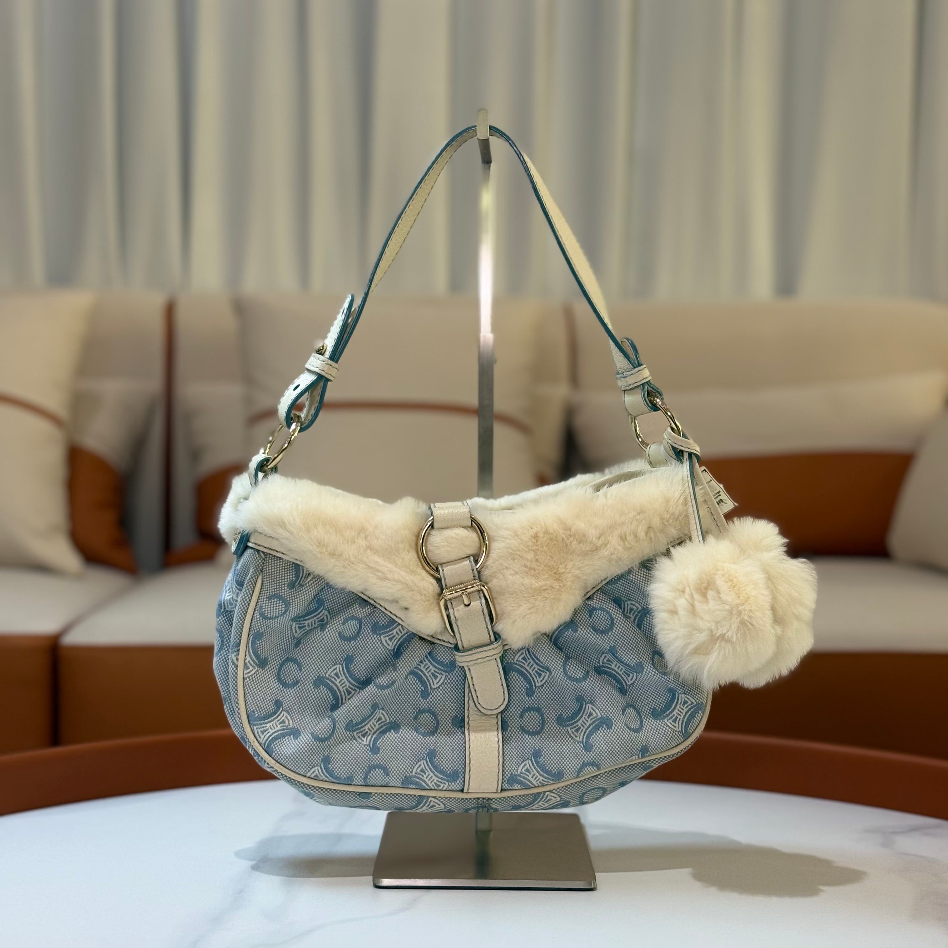 CELINE VINTAGE RABBIT FUR BAG